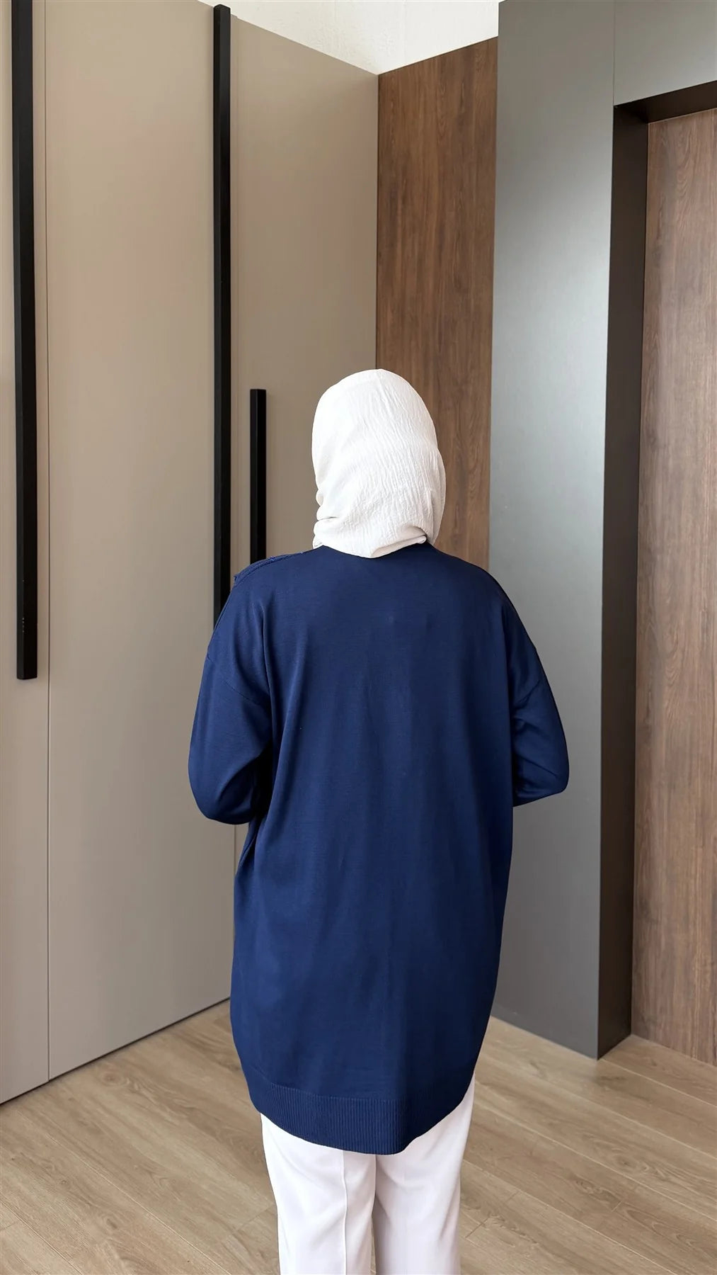 Kalp Düğmeli Merserize Hırka