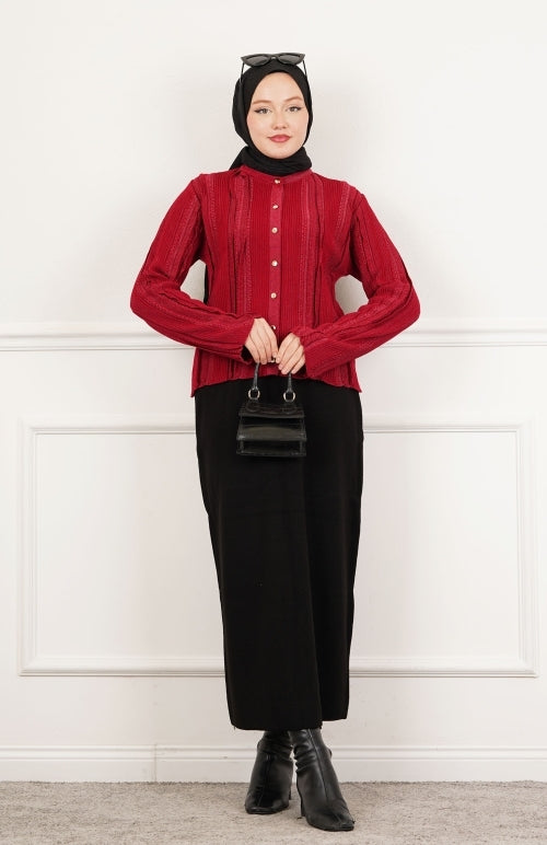 Simli Etek Üstü Hırka