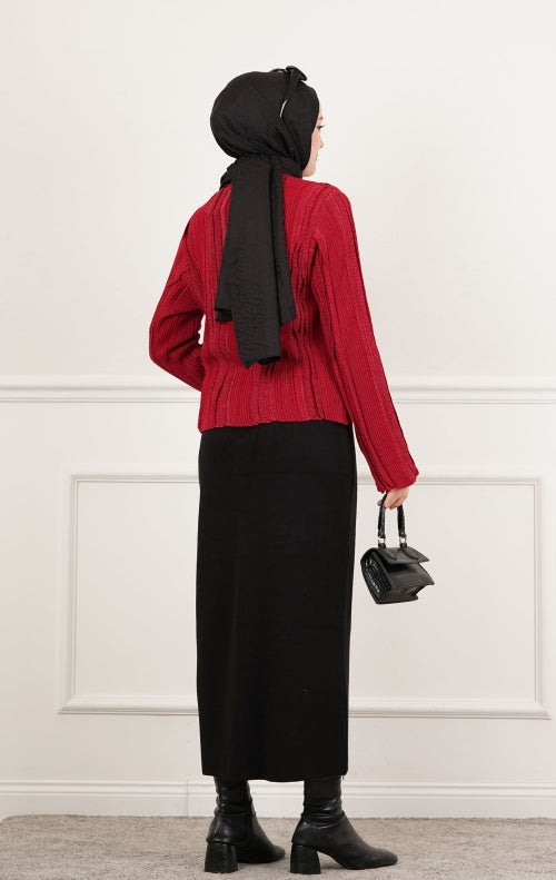 Simli Etek Üstü Hırka