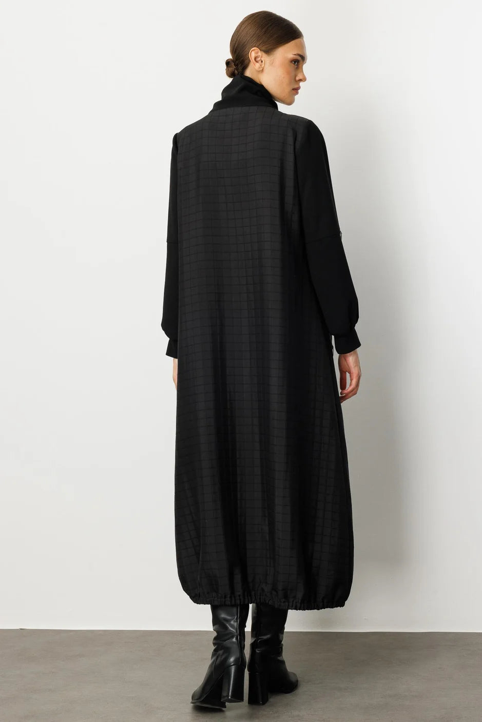 Micca Kare Jakar Krep Doku Mix Astarlı Mevsimlik Spor Trench