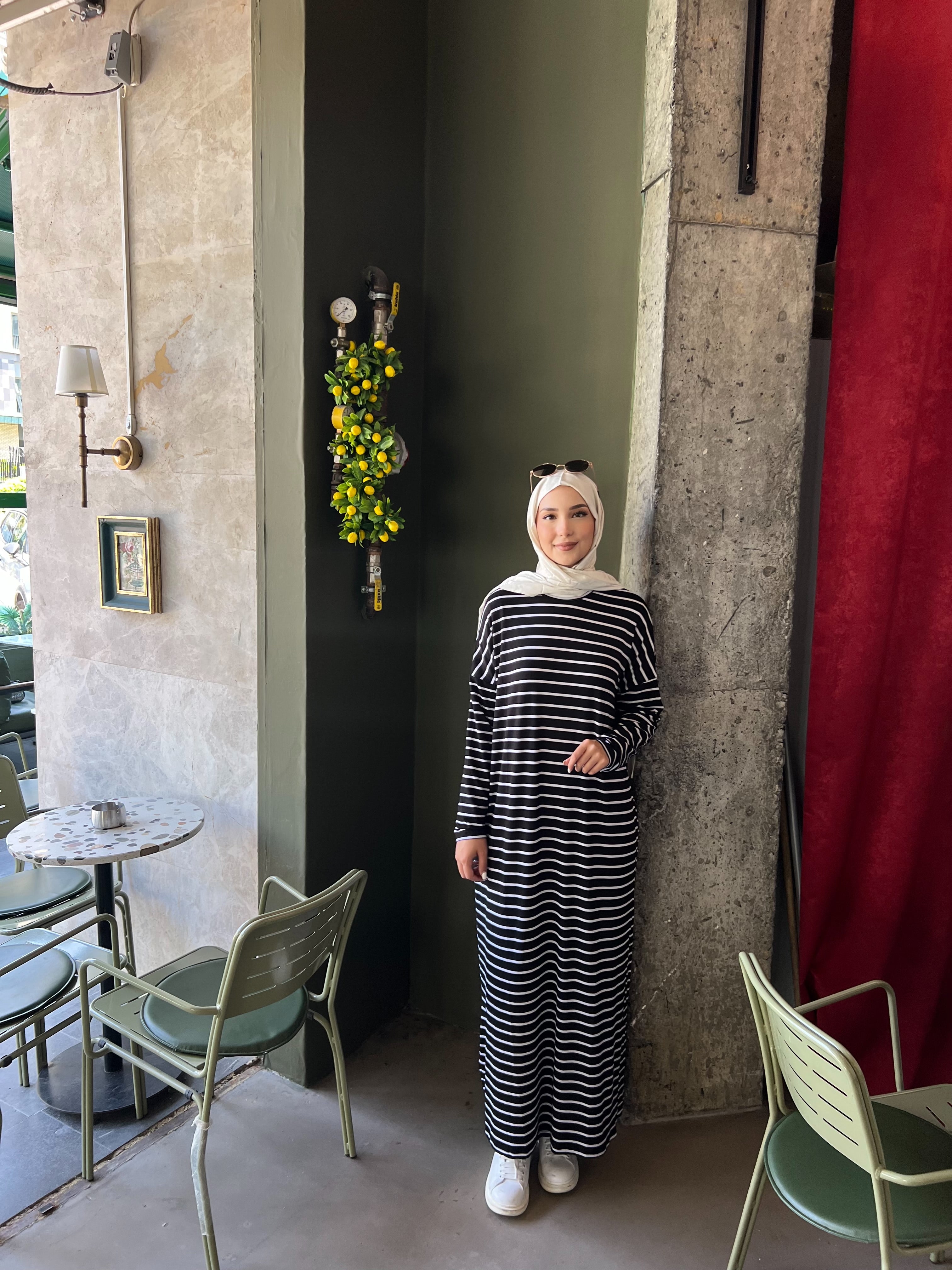 Penye Çizgili Elbise