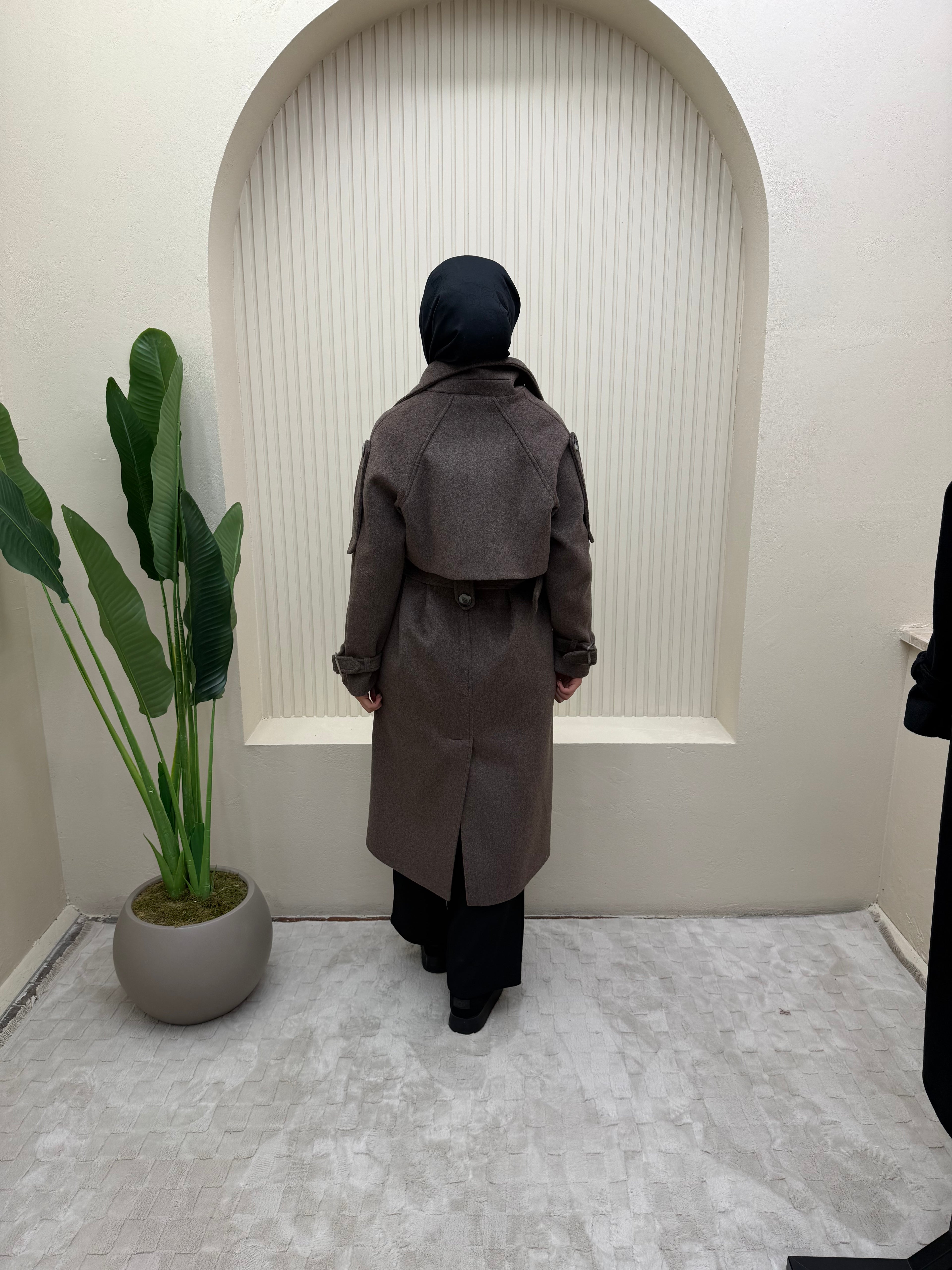 Kaşmir Kaban Apolet Ve Pelerin Detaylı