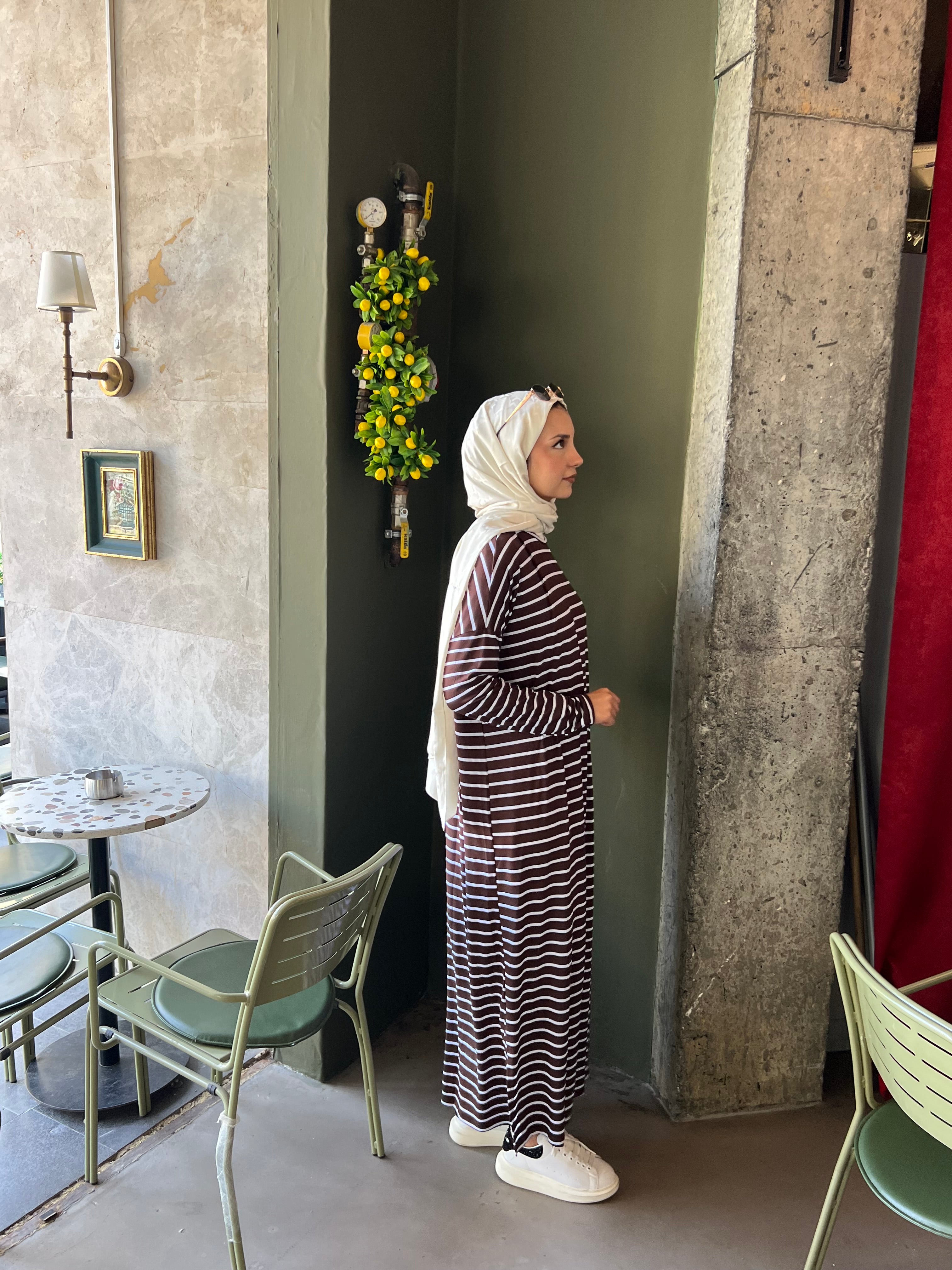 Penye Çizgili Elbise