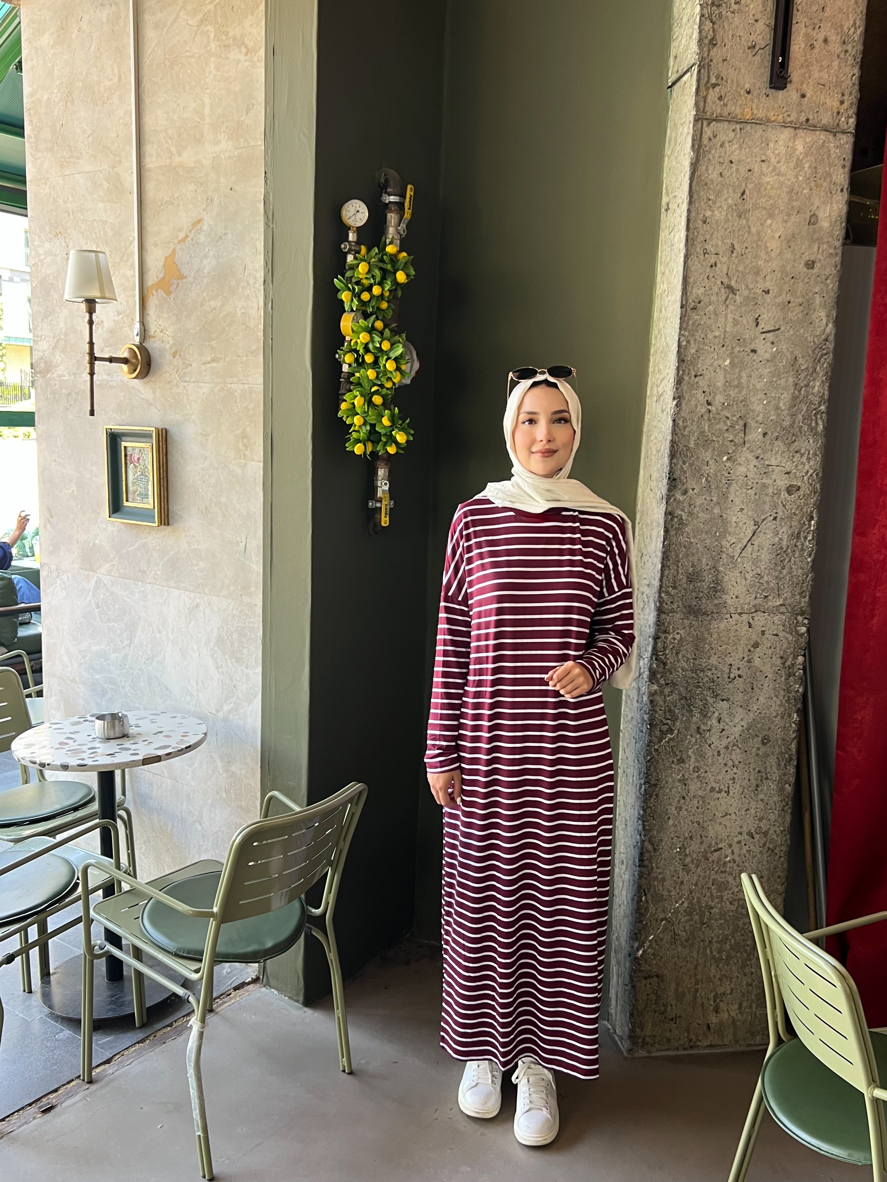Penye Çizgili Elbise