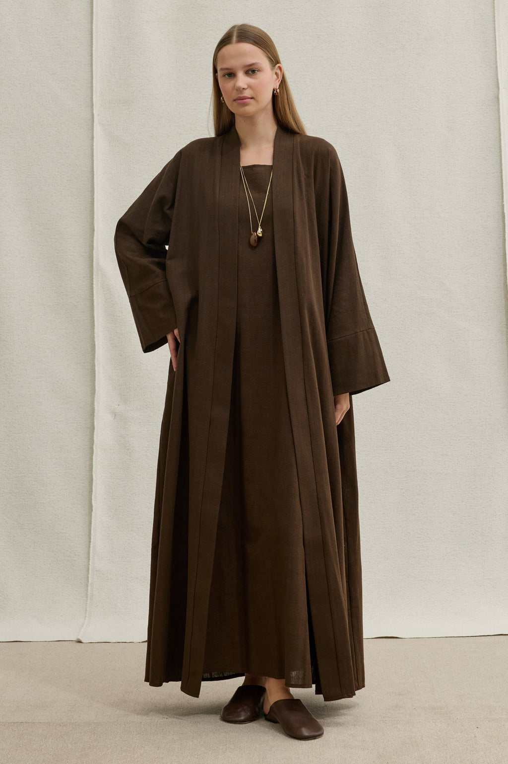 Soft Cotton Keten İkili Takım Abaya