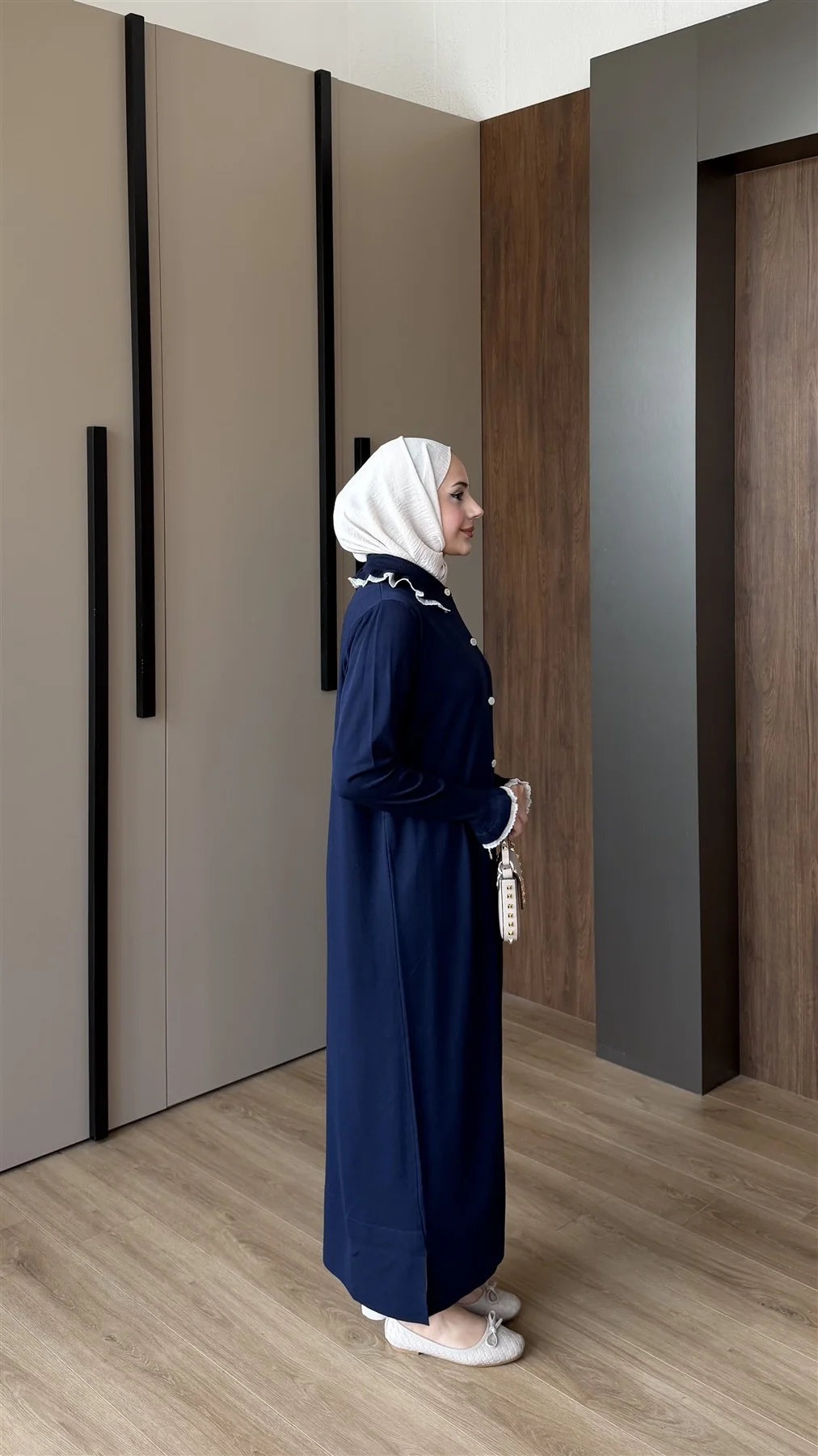 Dantelli Uzun Şeritli Merserize Hırka