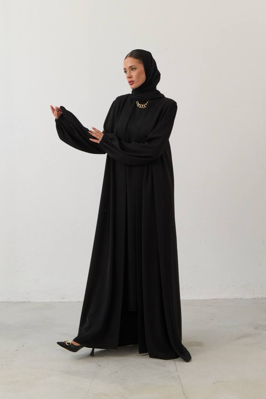 İkili Özel Dökümlü Abaya Takım