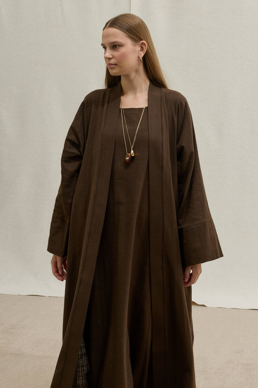 Soft Cotton Keten İkili Takım Abaya