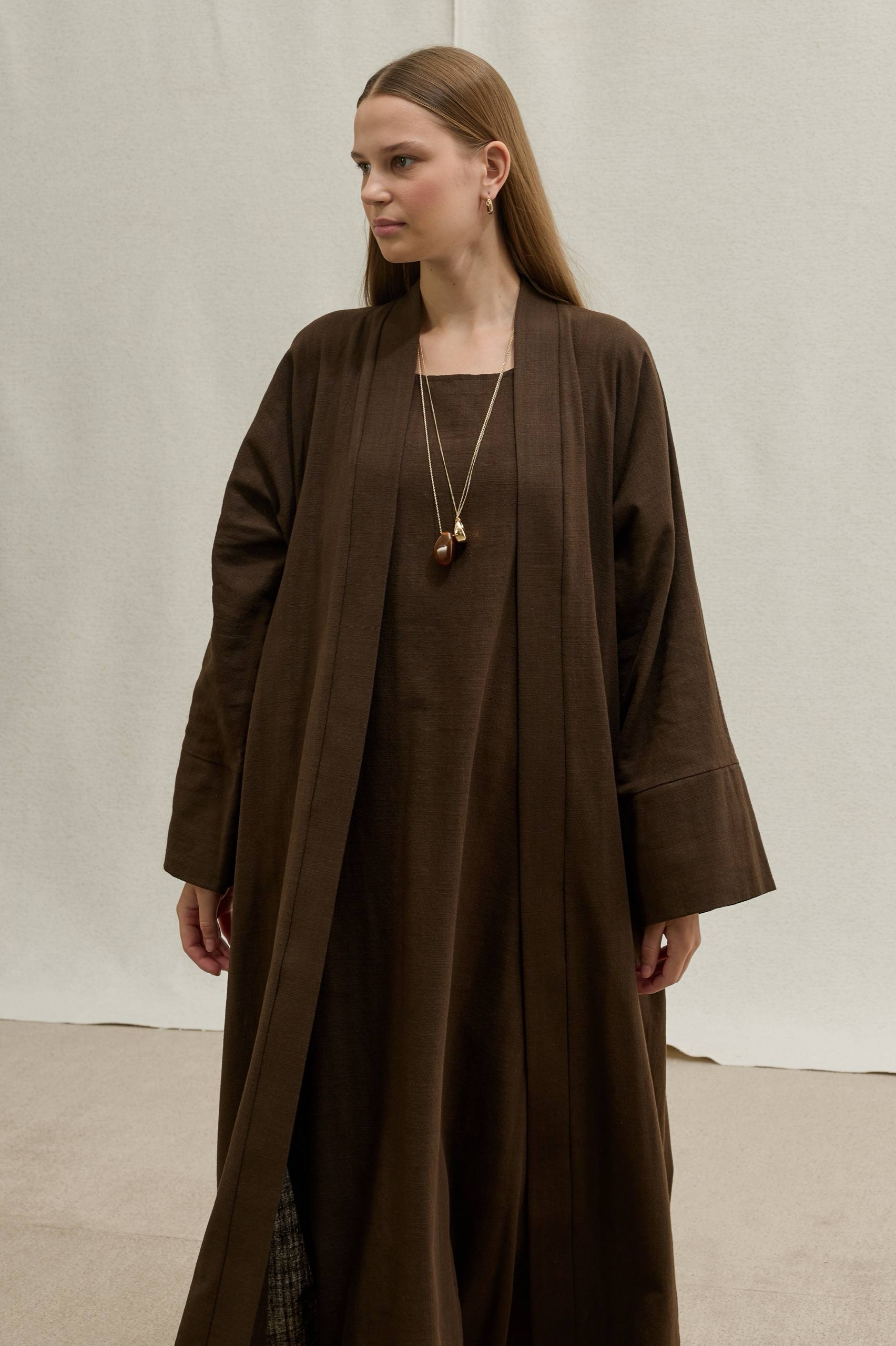 Soft Cotton Keten İkili Takım Abaya