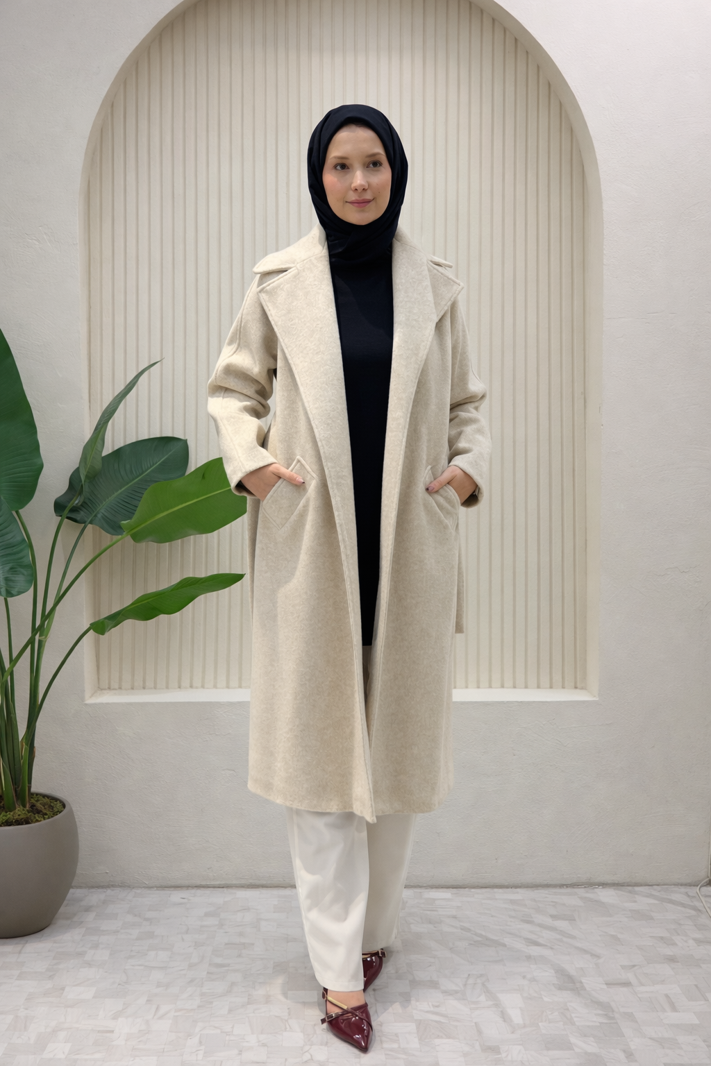 Kaşmir Kaban Düğmesiz