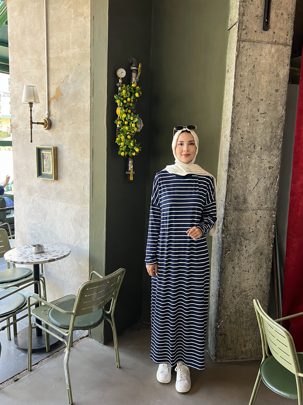 Penye Çizgili Elbise