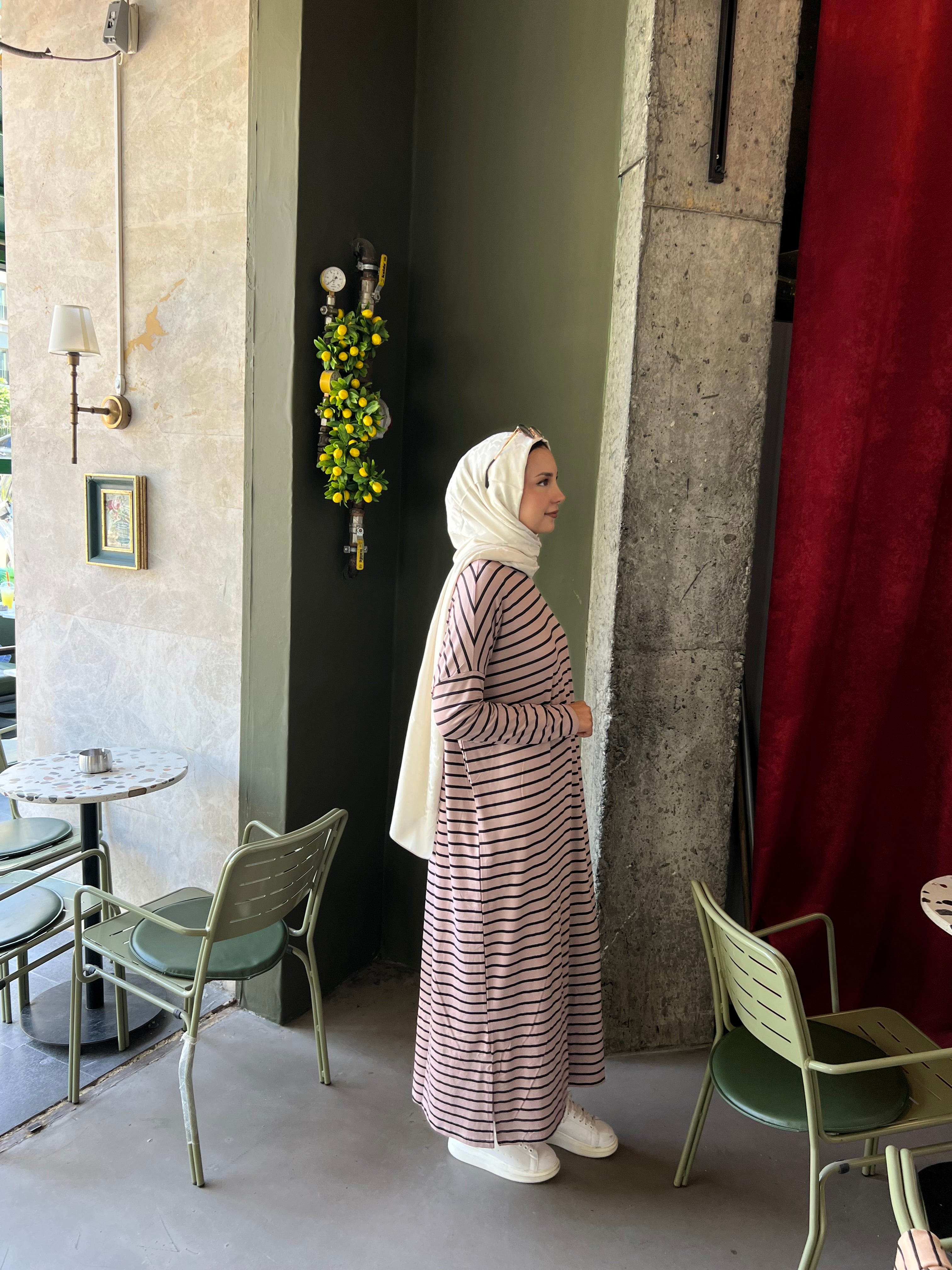 Penye Çizgili Elbise