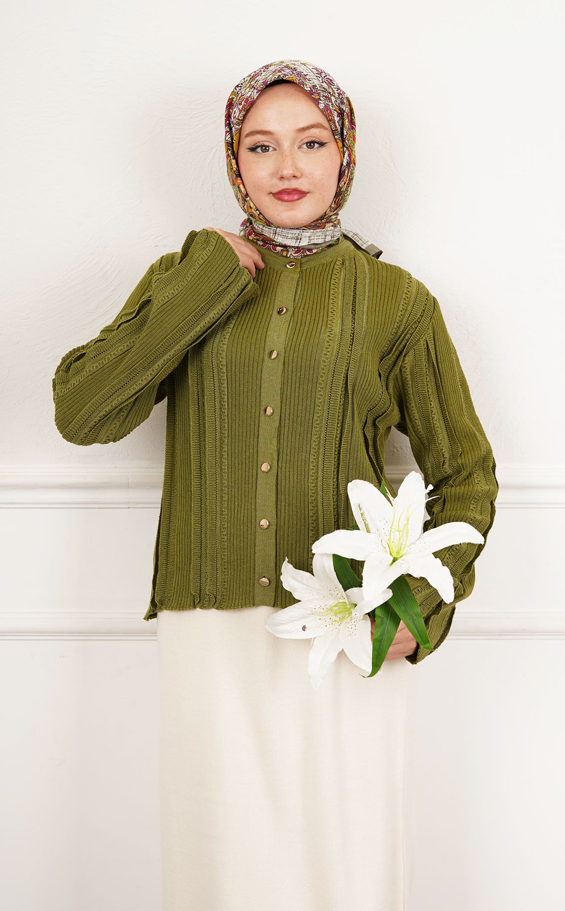 Simli Etek Üstü Hırka