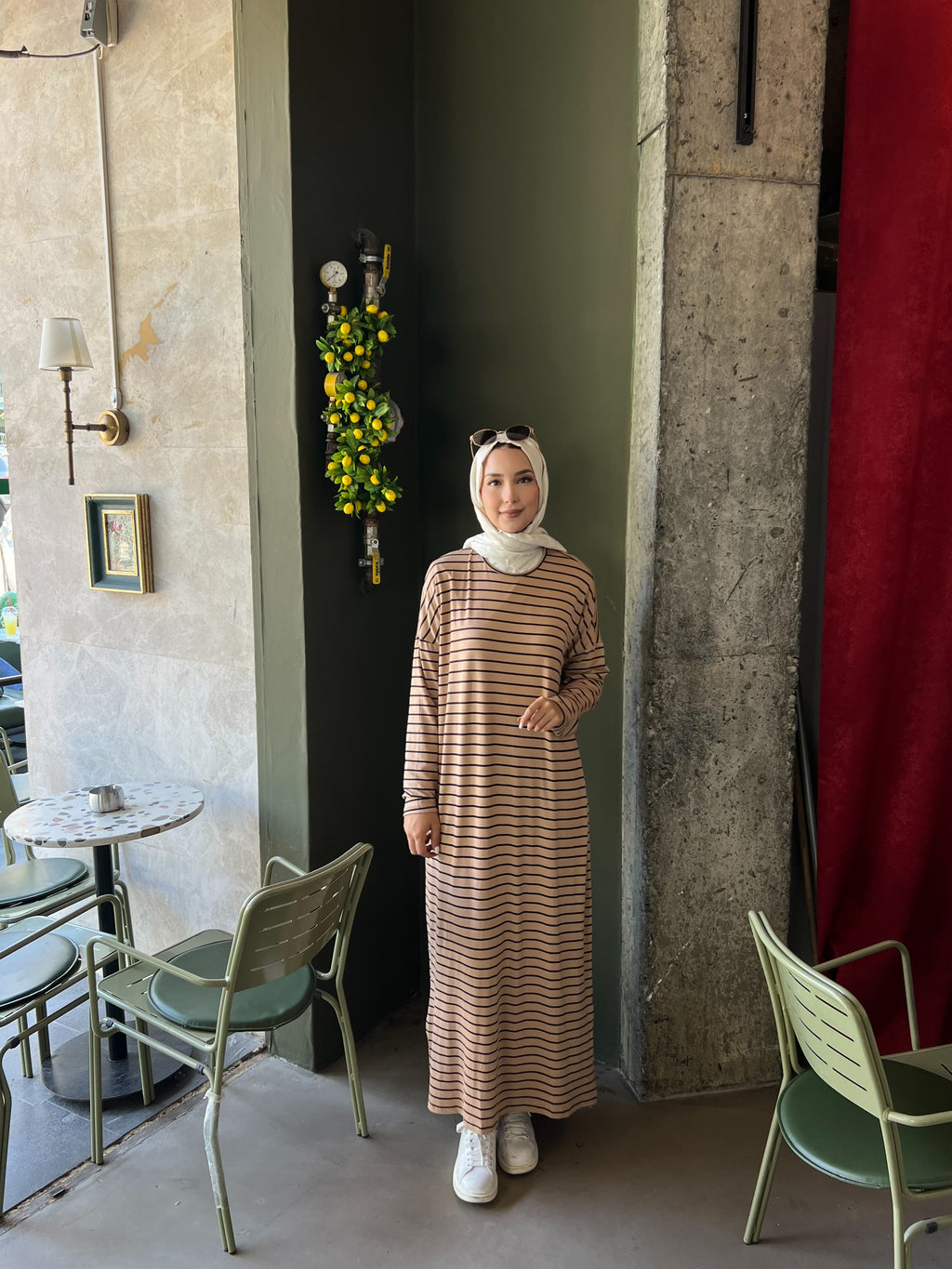 Penye Çizgili Elbise
