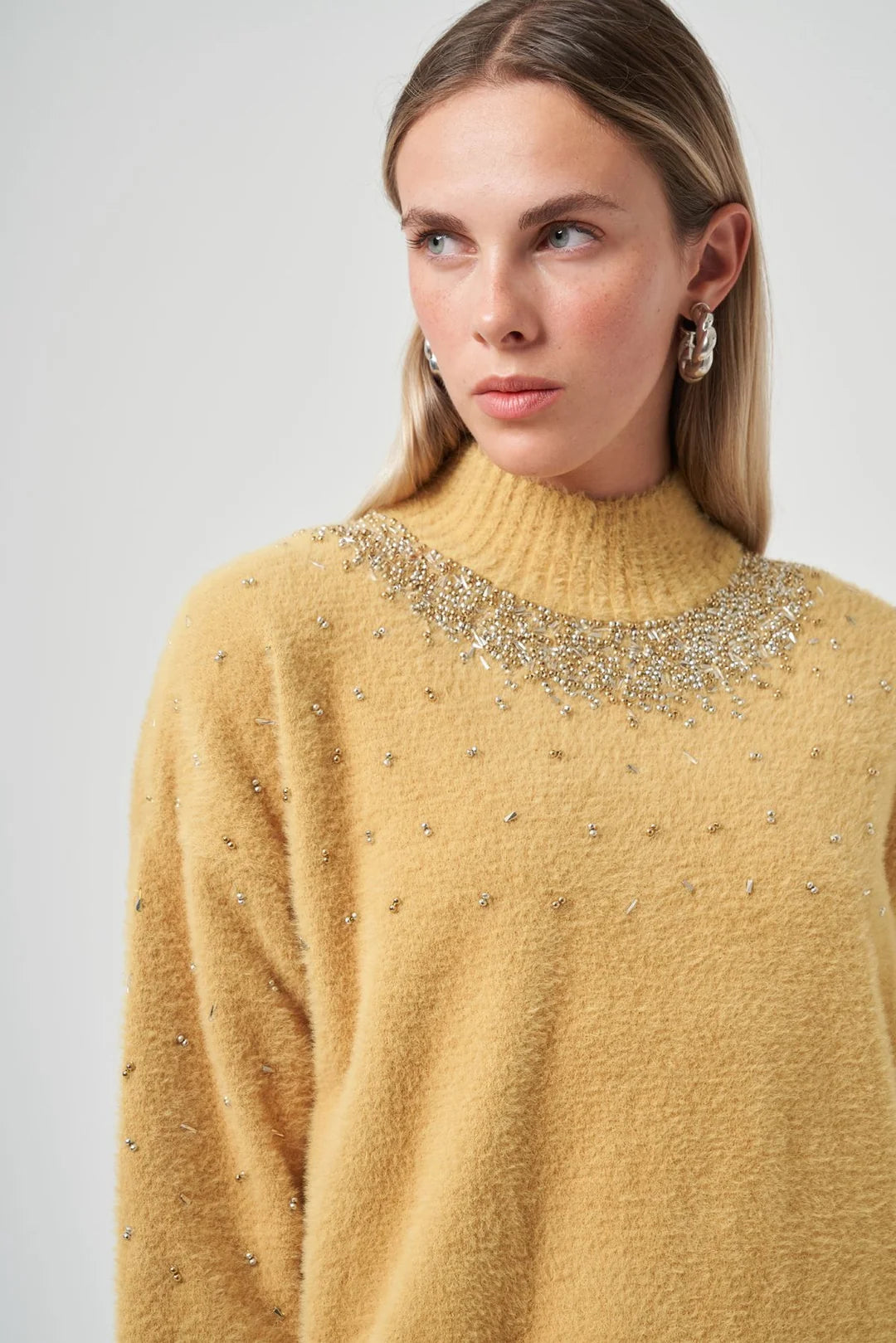 Nuss 7003 Taş Detaylı Angora Kazak