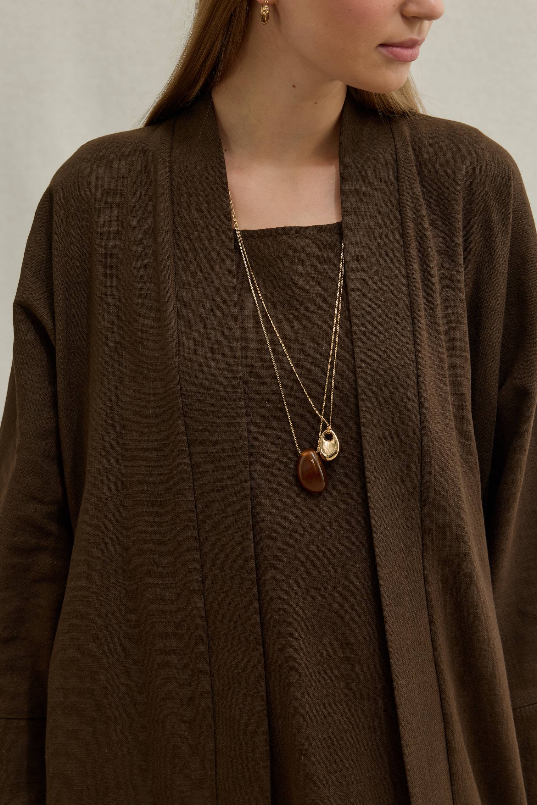 Soft Cotton Keten İkili Takım Abaya