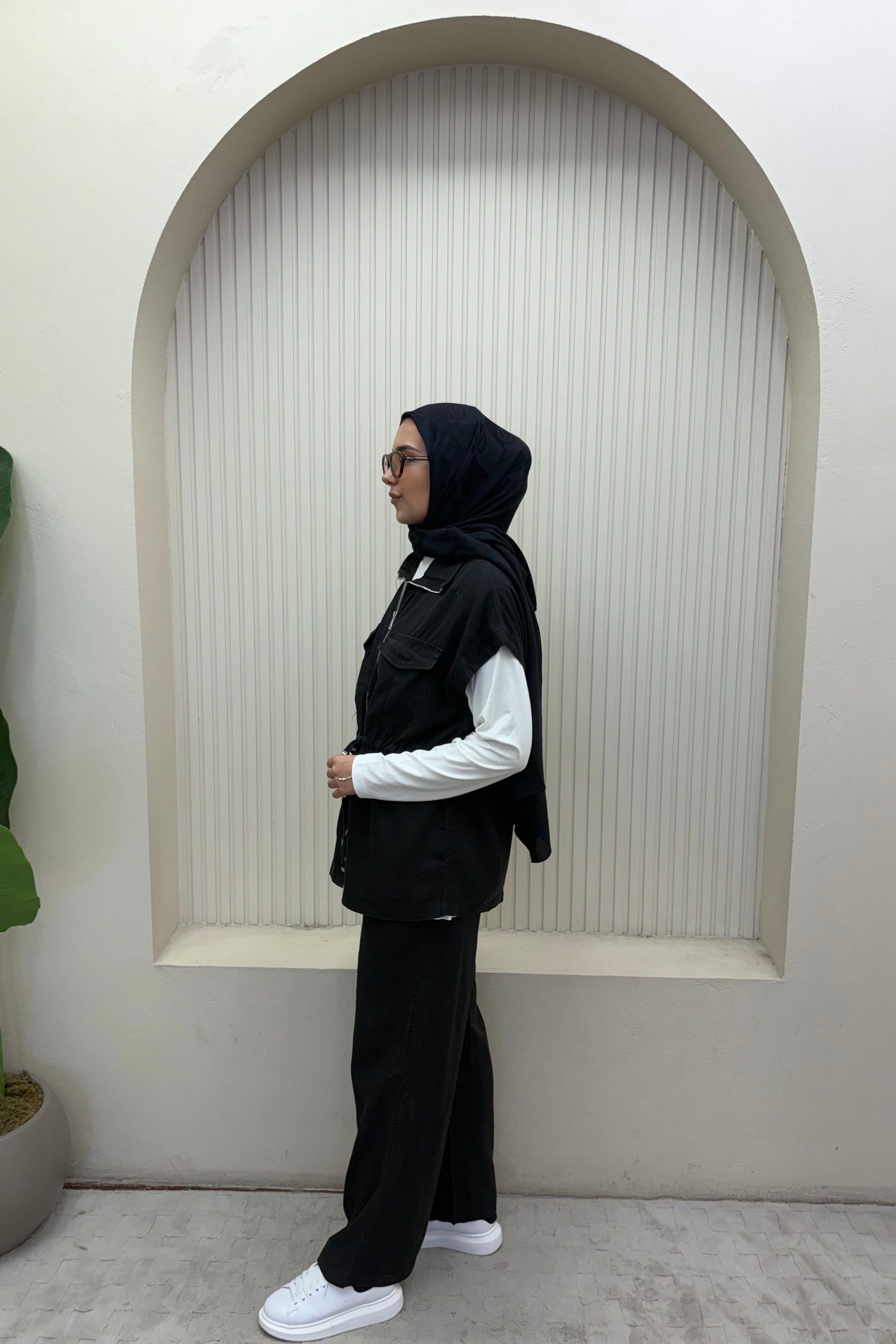 Yelekli Tensel Denim Takım