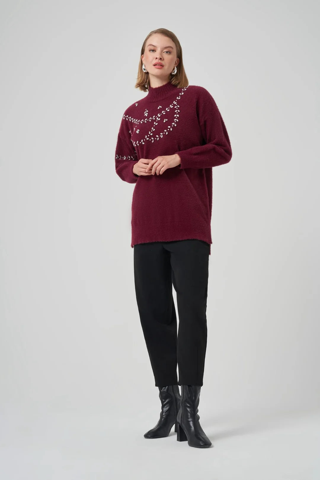 Nuss 7002 Ön Taş İşlemeli Angora