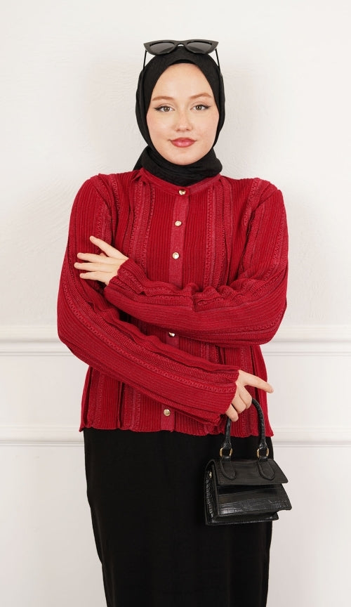 Simli Etek Üstü Hırka