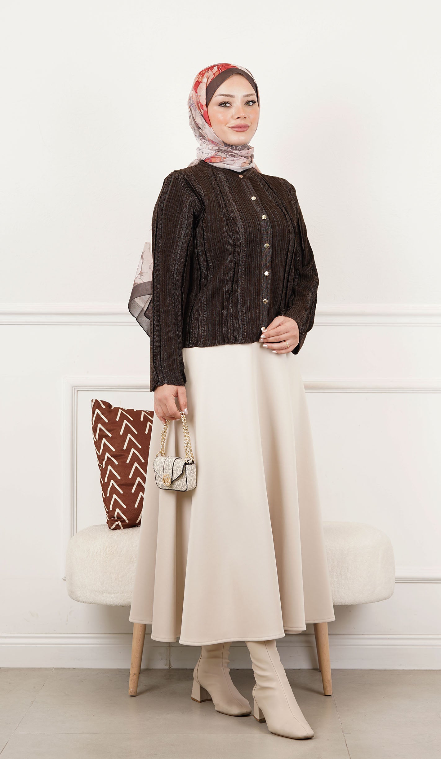 Simli Etek Üstü Hırka