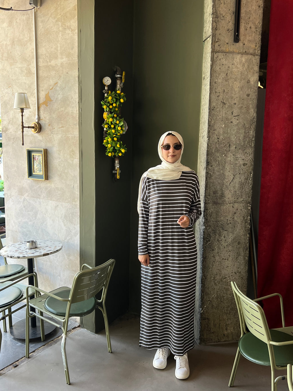 Penye Çizgili Elbise