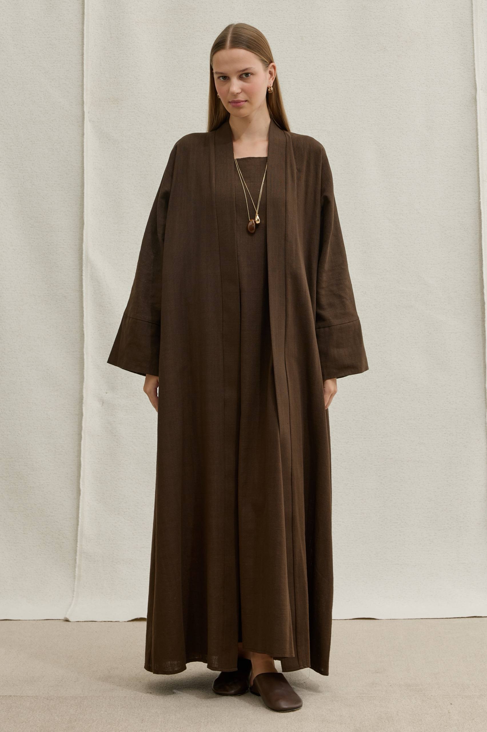 Soft Cotton Keten İkili Takım Abaya