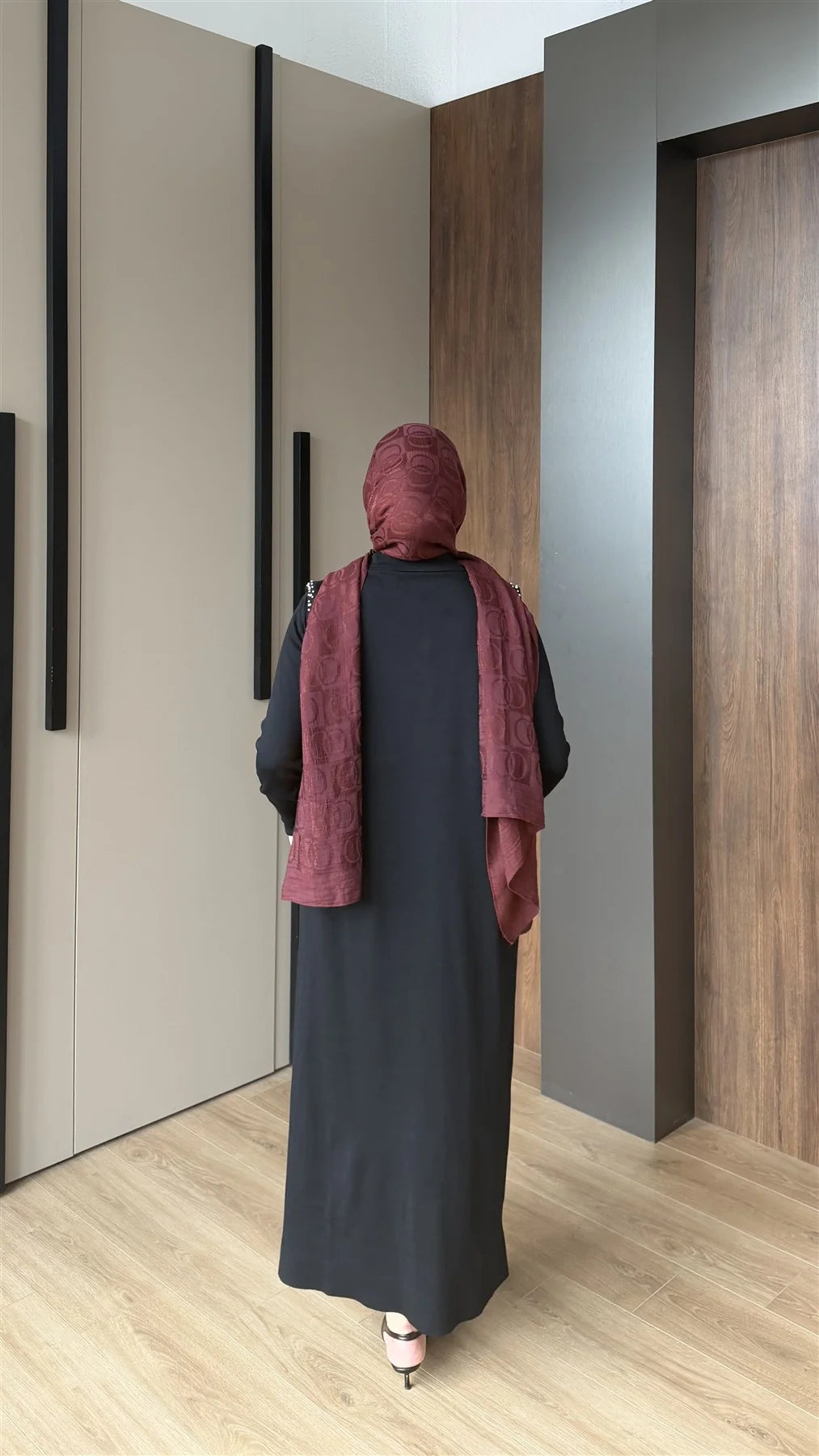 Bebe Yaka Taş Detaylı Merserize Elbise