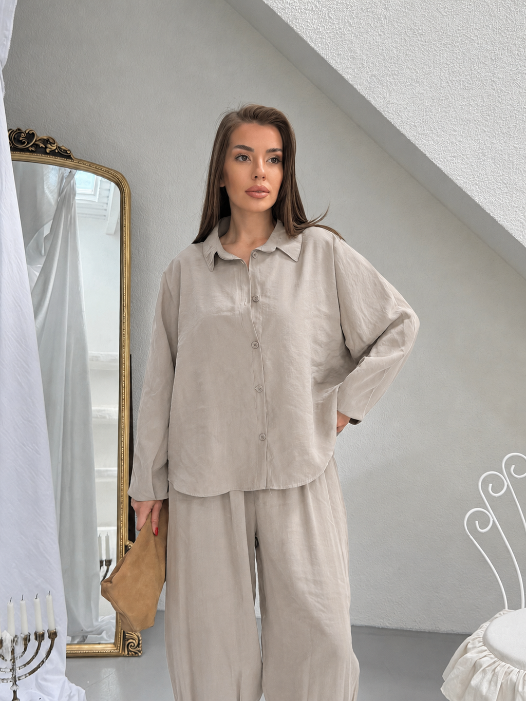 Modal Oversize Şalvarlı Takım
