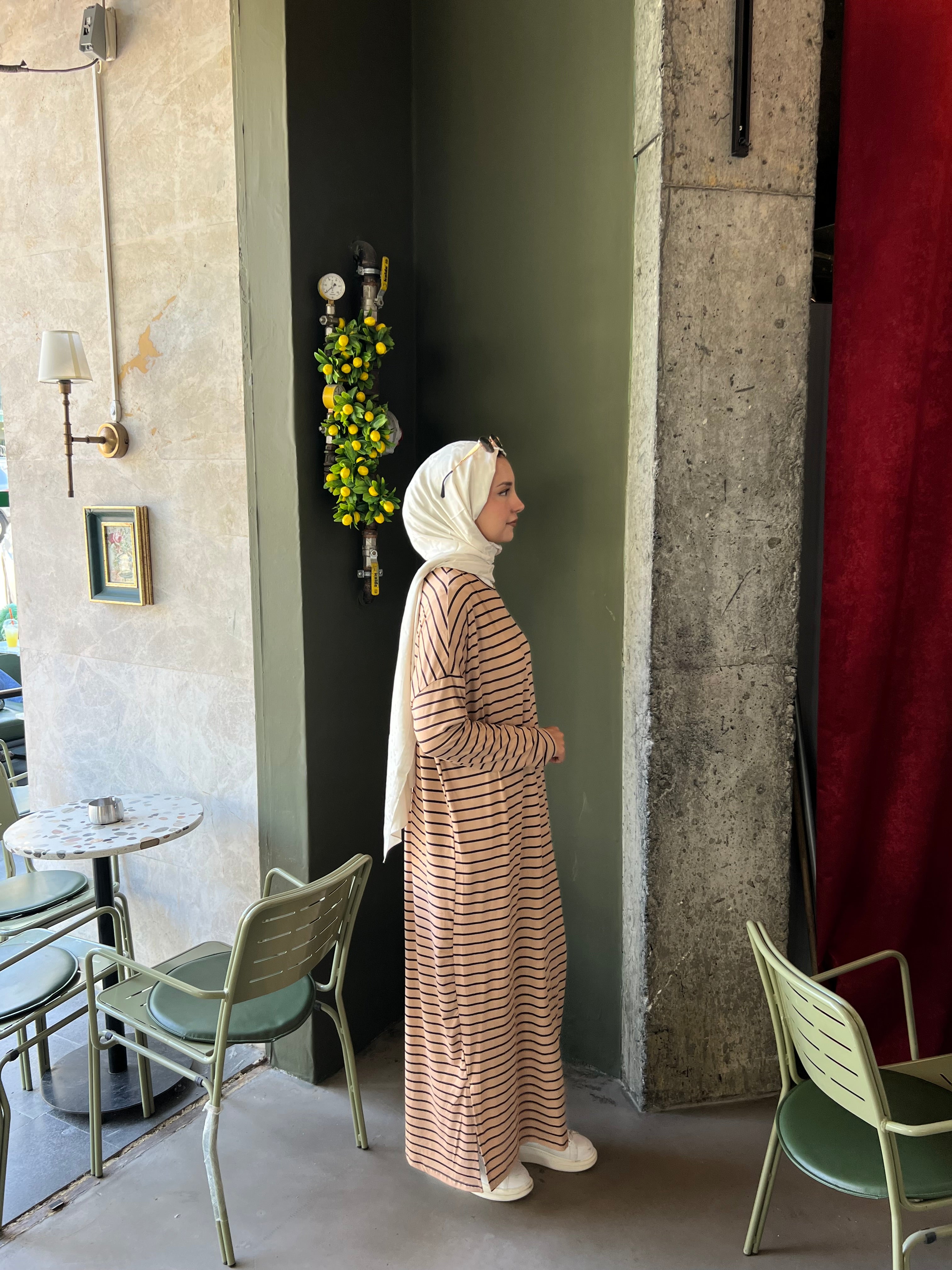 Penye Çizgili Elbise