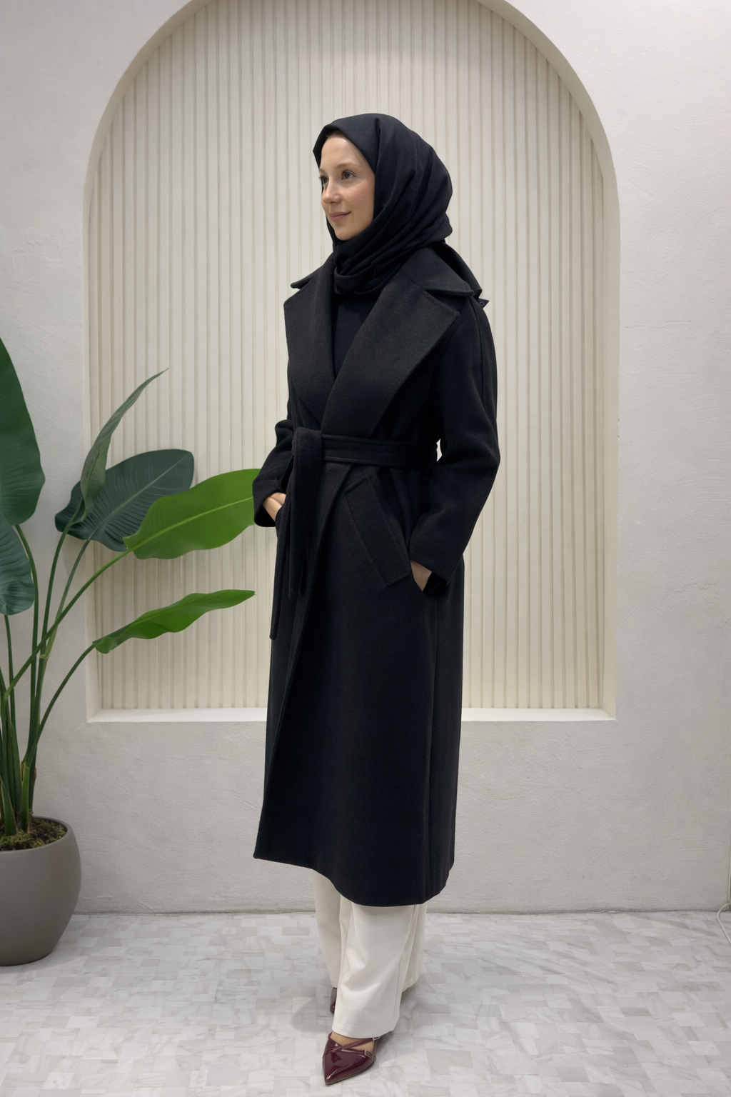 Kaşmir Kaban Düğmesiz