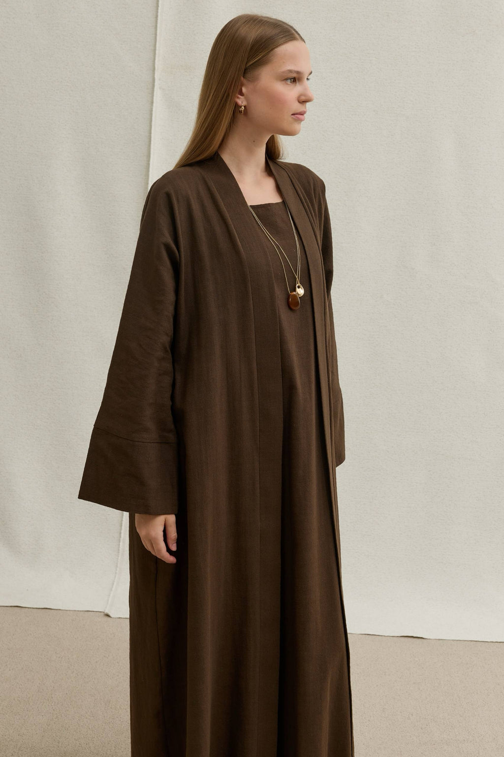 Soft Cotton Keten İkili Takım Abaya