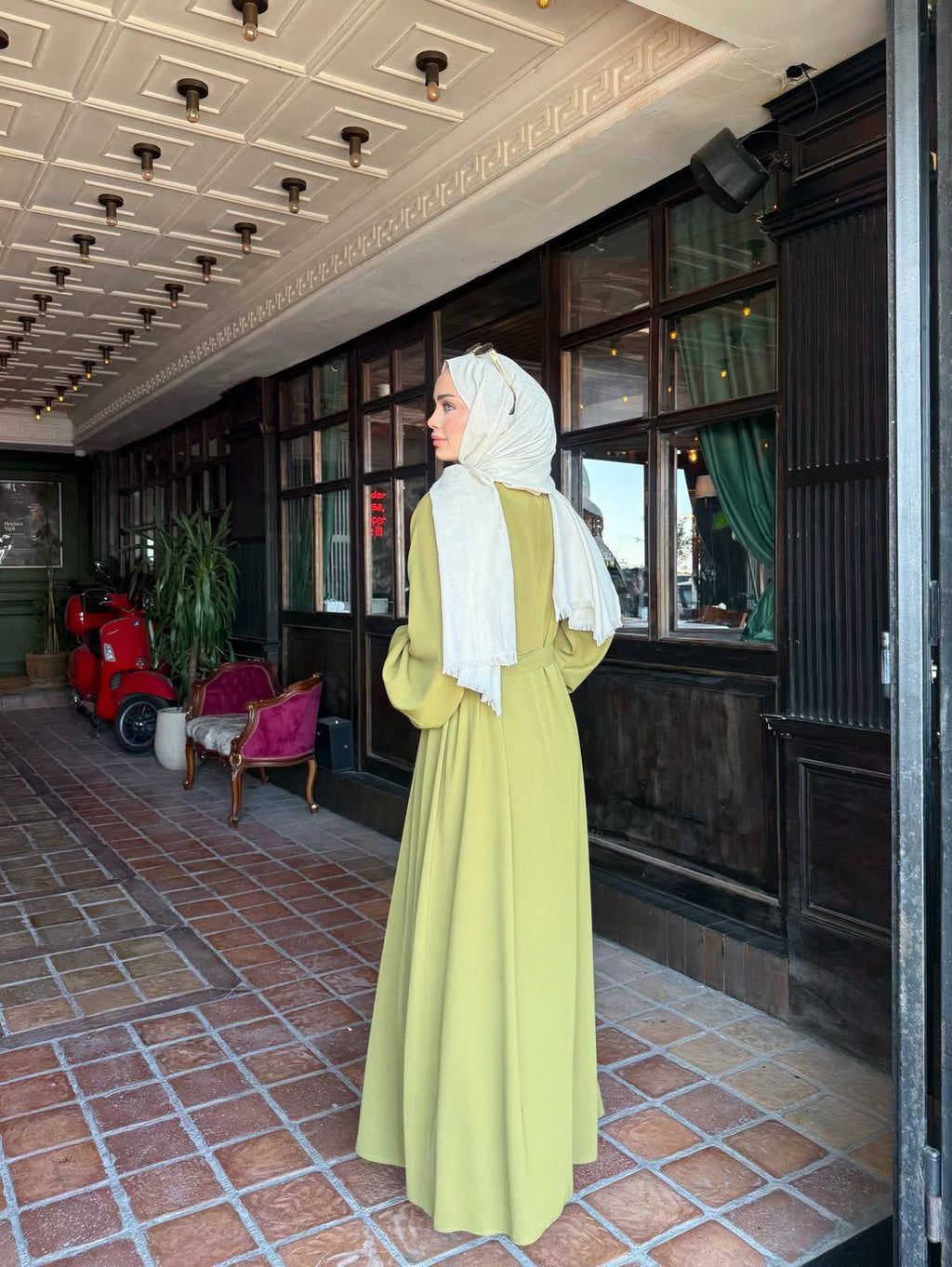 İkili Özel Dökümlü Abaya Takım