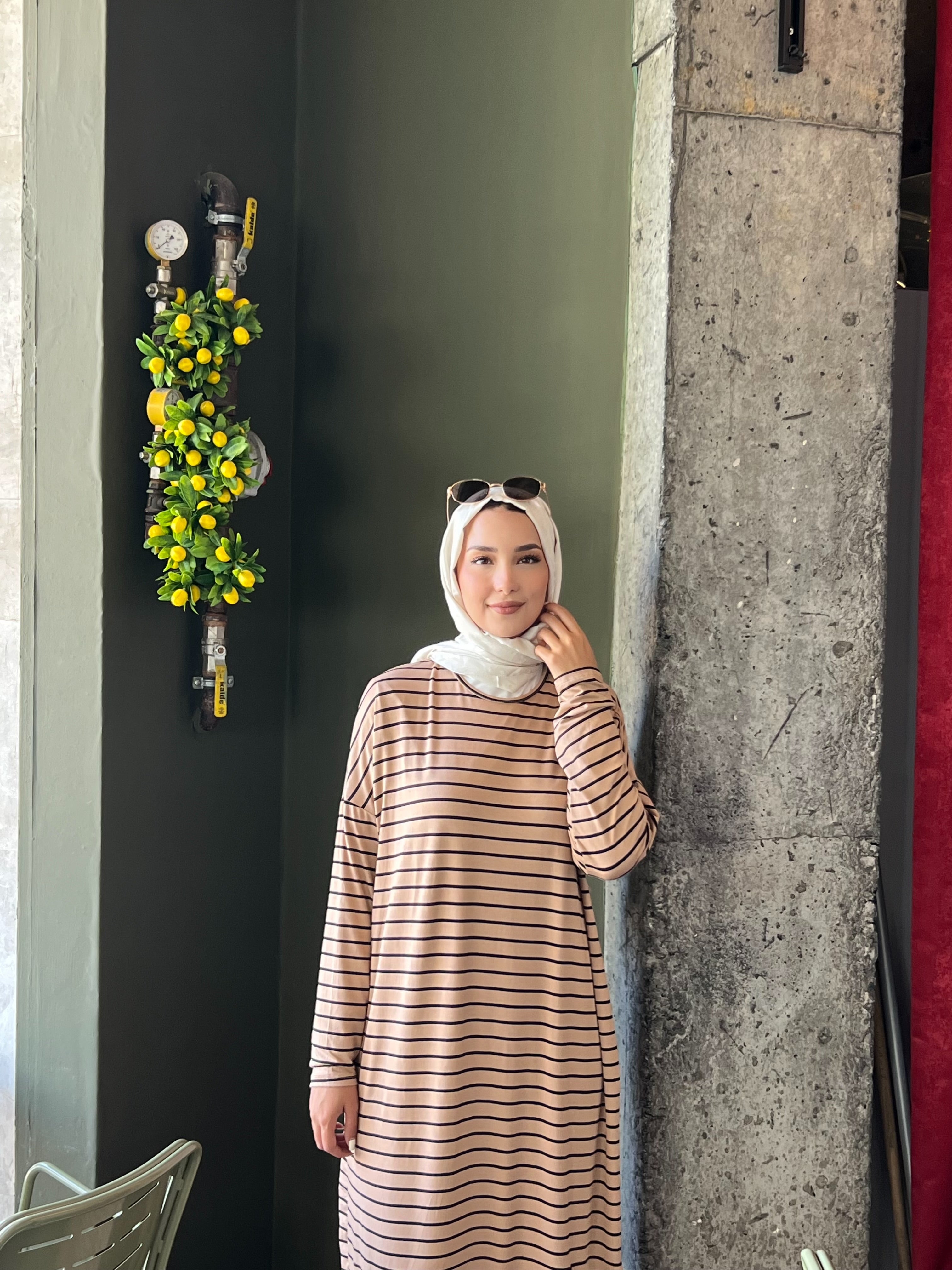 Penye Çizgili Elbise