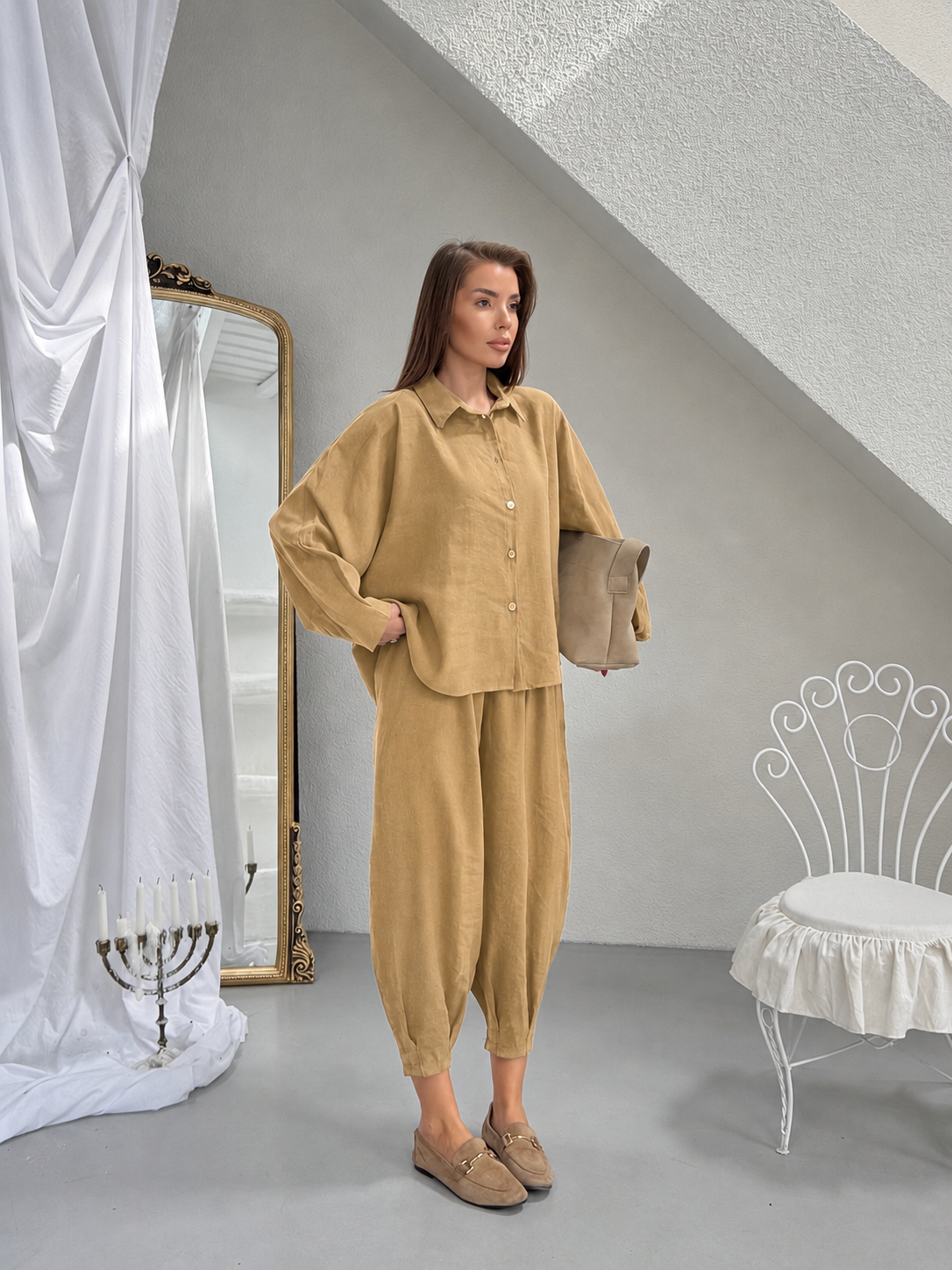 Modal Oversize Şalvarlı Takım