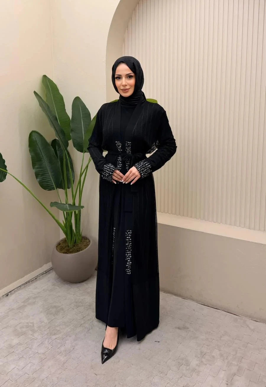 Şerit Taşlı Abaya