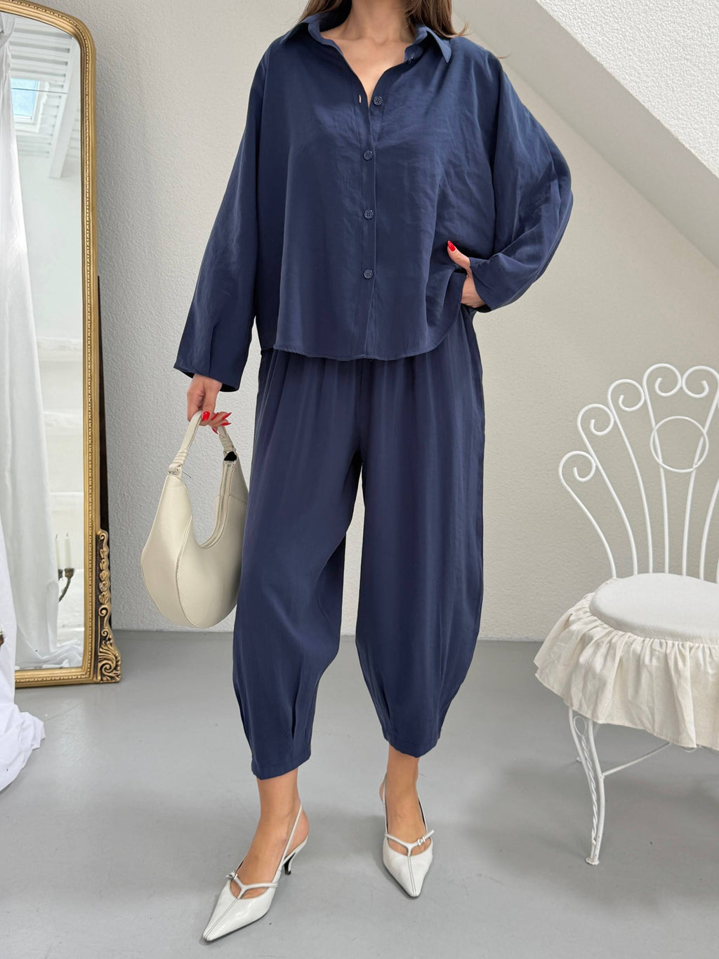 Modal Oversize Şalvarlı Takım