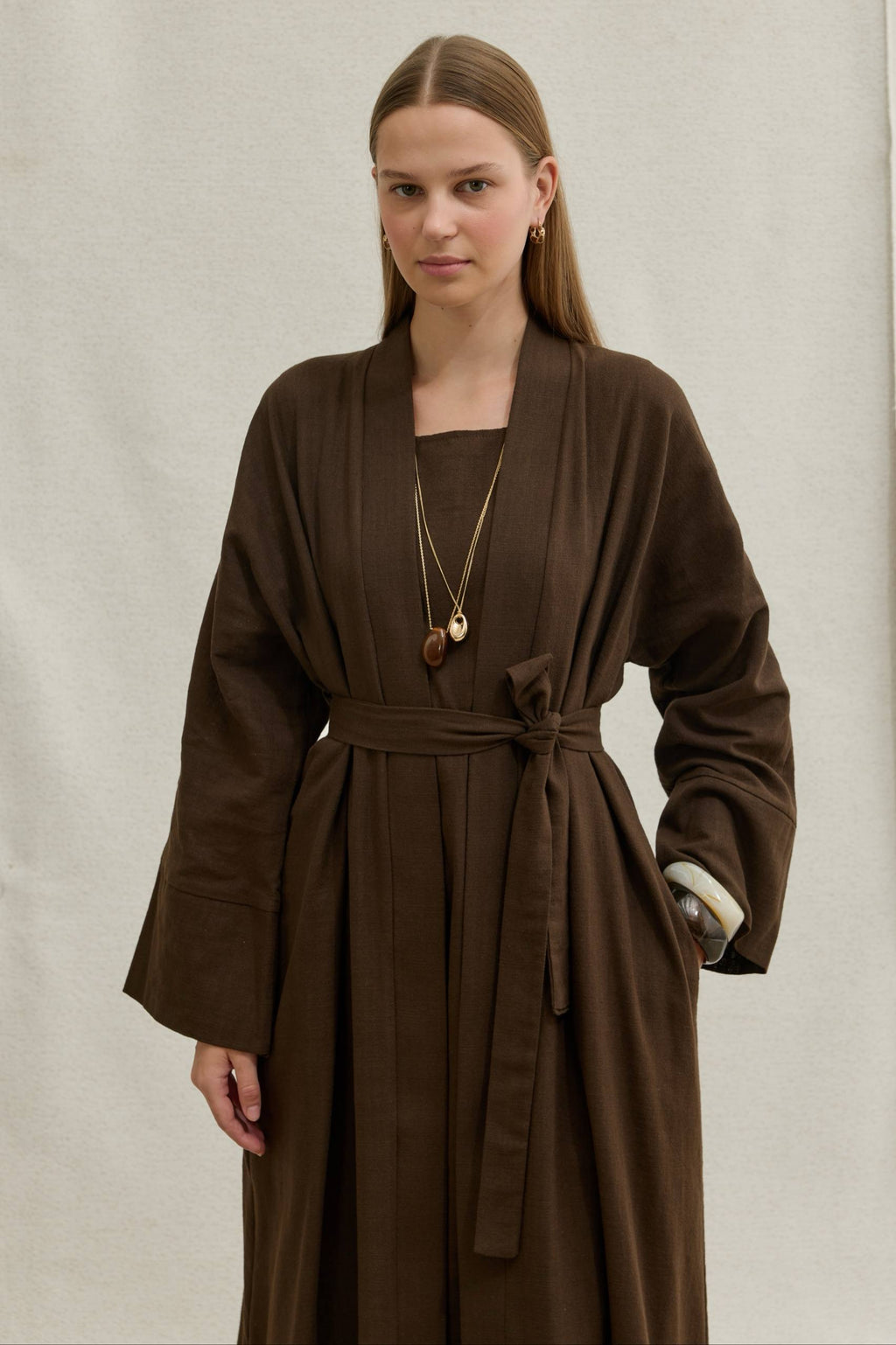 Soft Cotton Keten İkili Takım Abaya