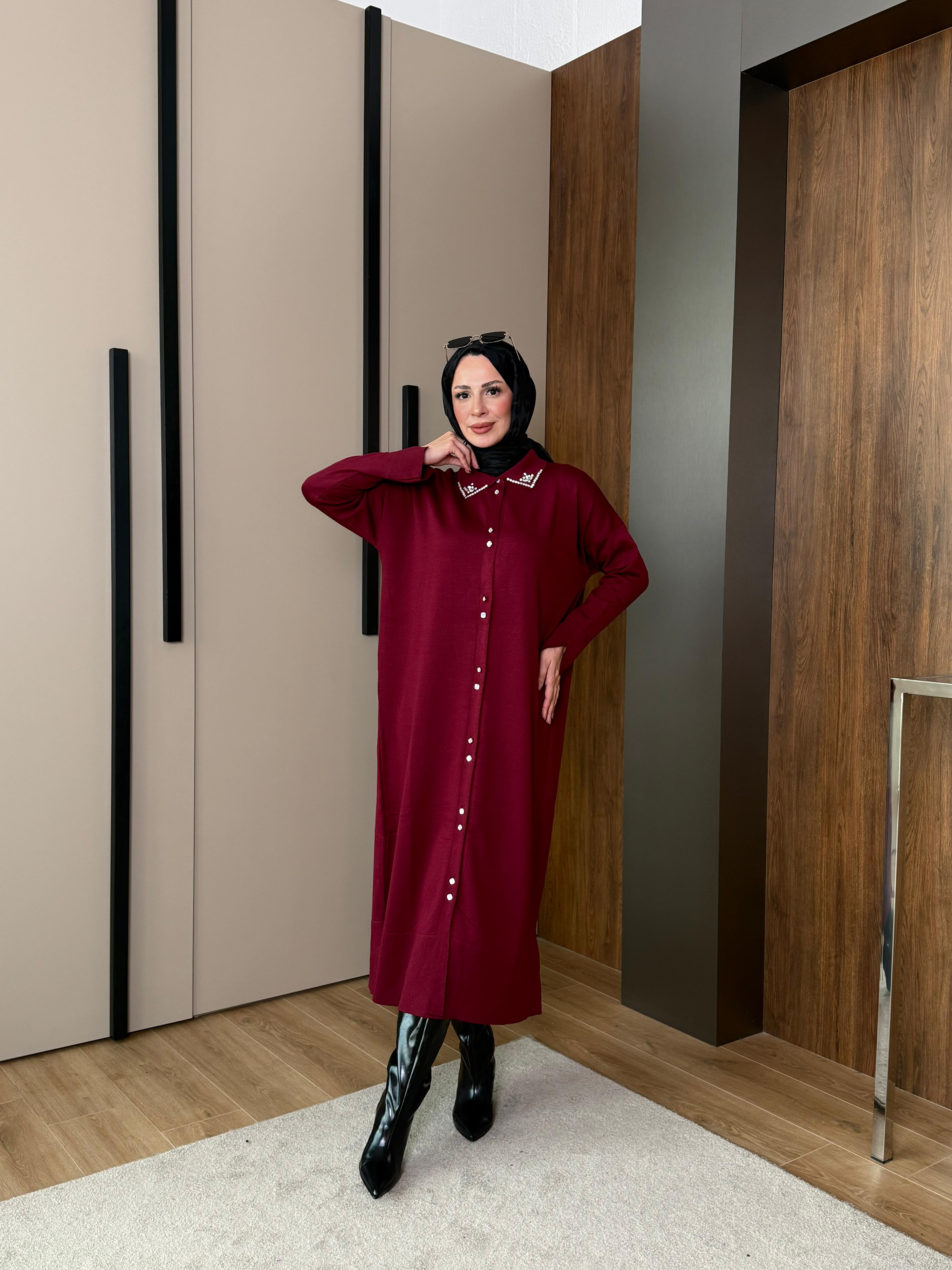 Jolie Taşlı Merserize Hırka