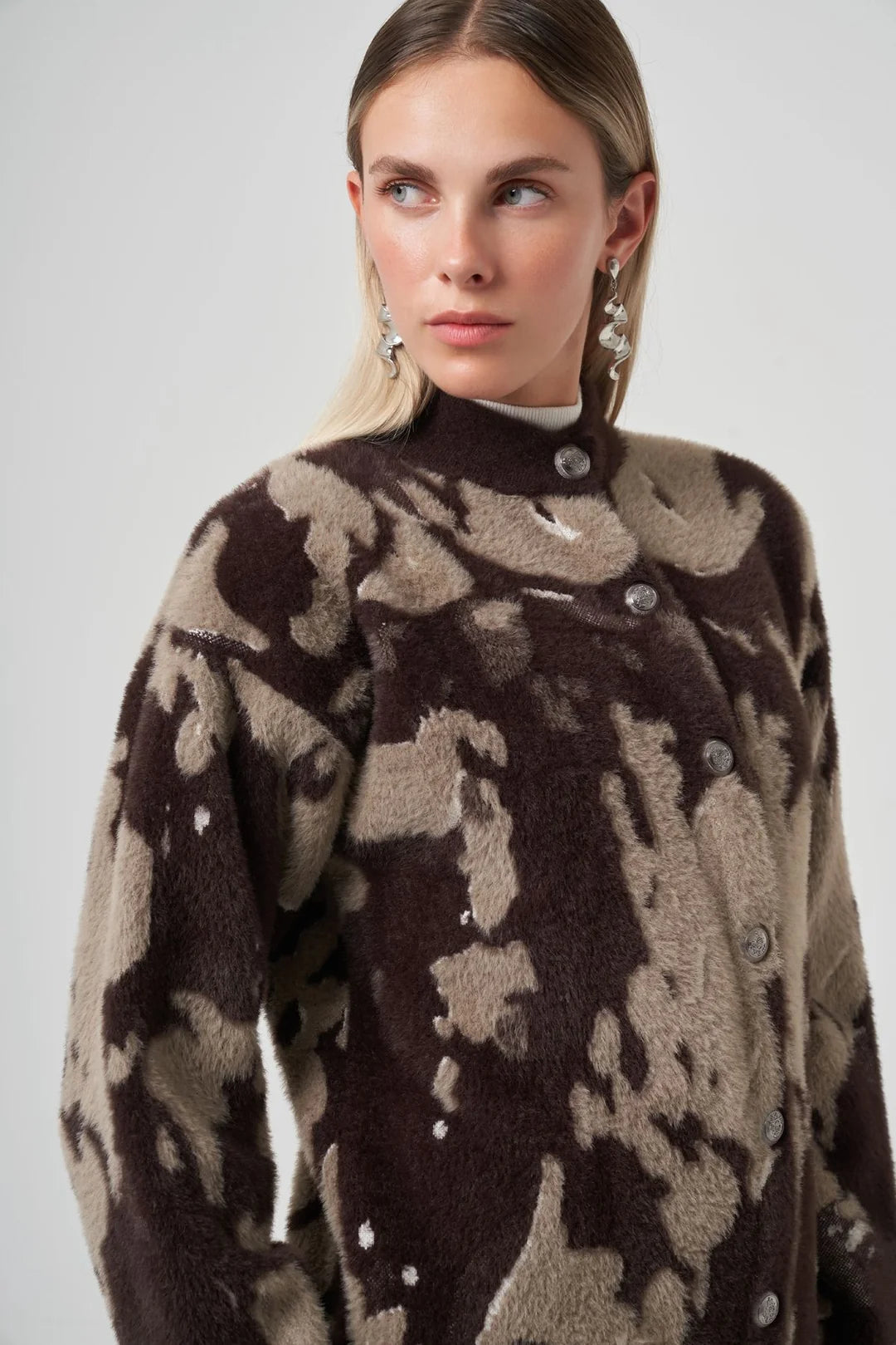 Nuss 7006 Angora Desenli Hırka