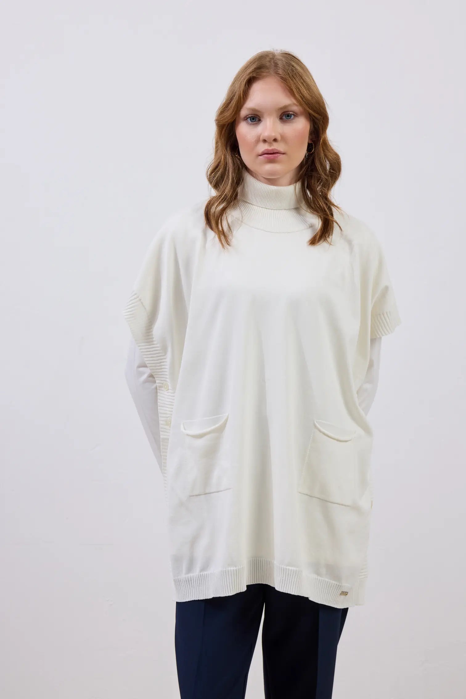 Merserize Süveter Beyaz