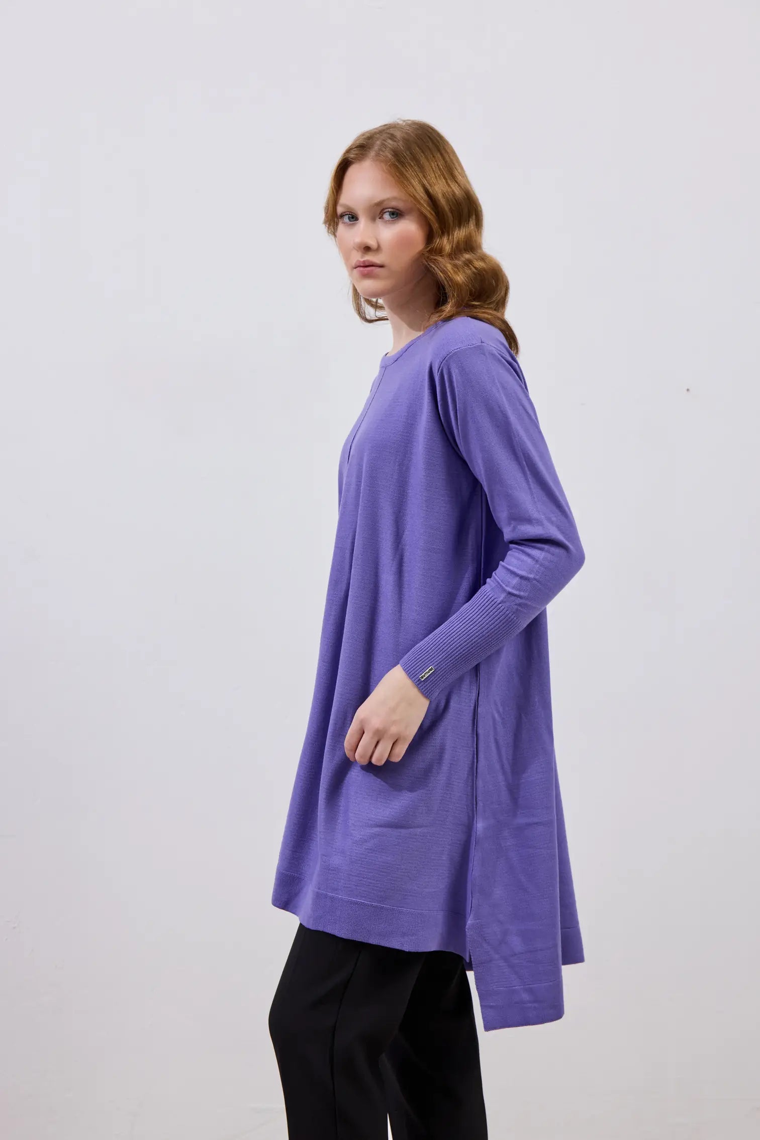 Ortadan Dikişli Merserize Tunik