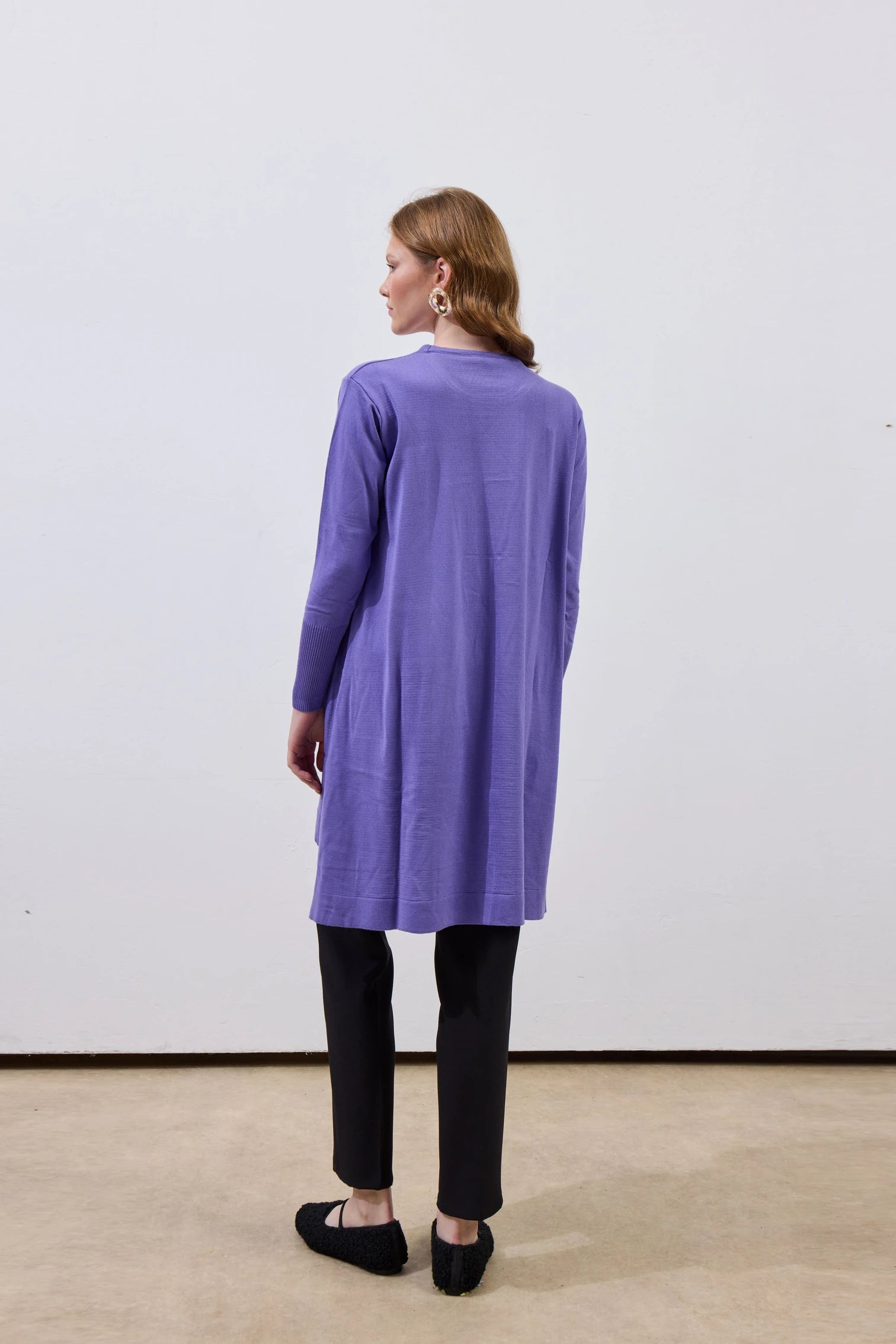 Ortadan Dikişli Merserize Tunik