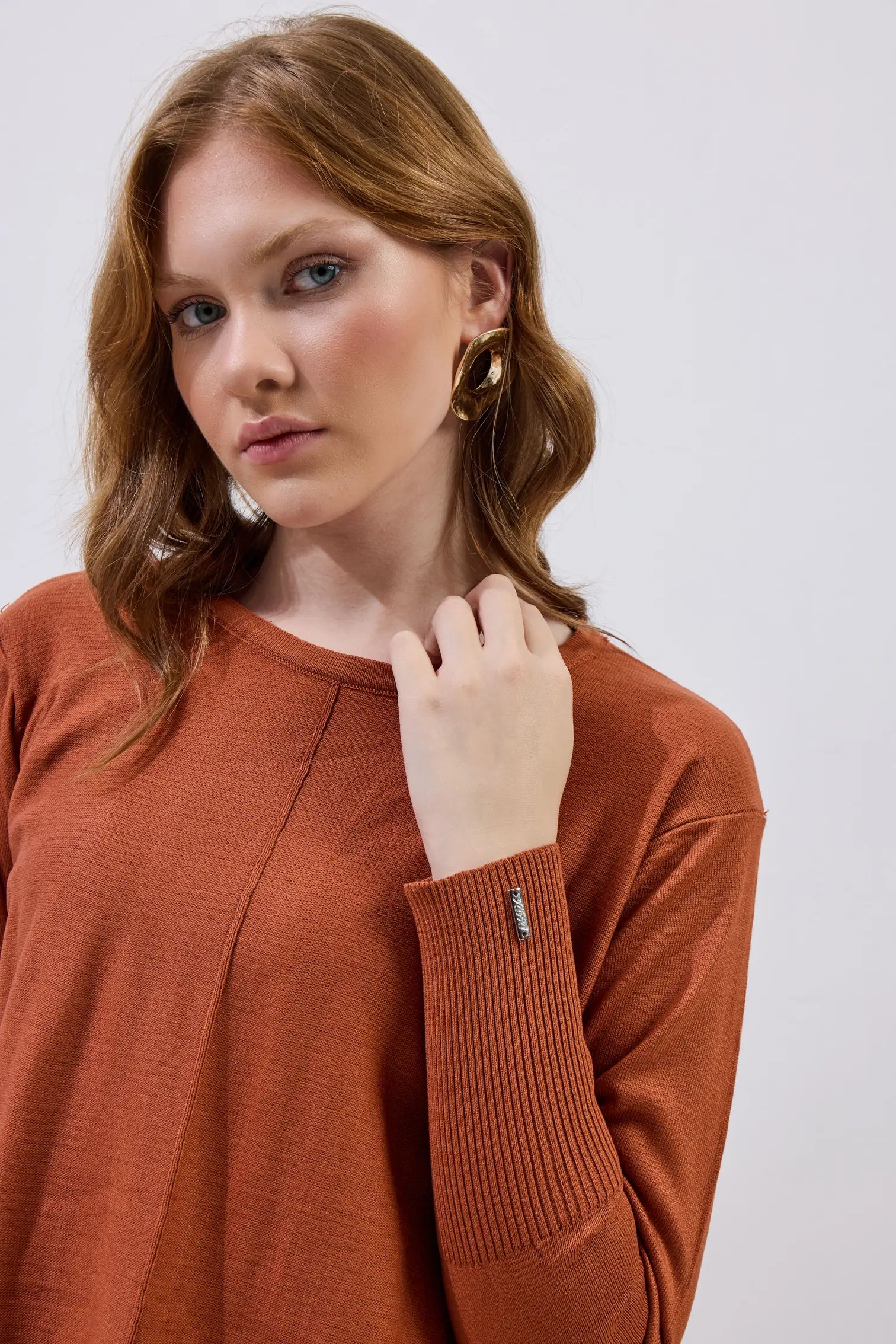 Ortadan Dikişli Merserize Tunik