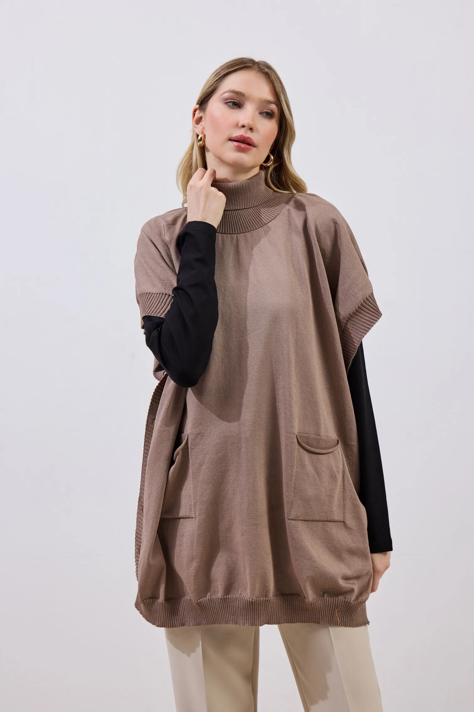 Merserize Süveter Beyaz