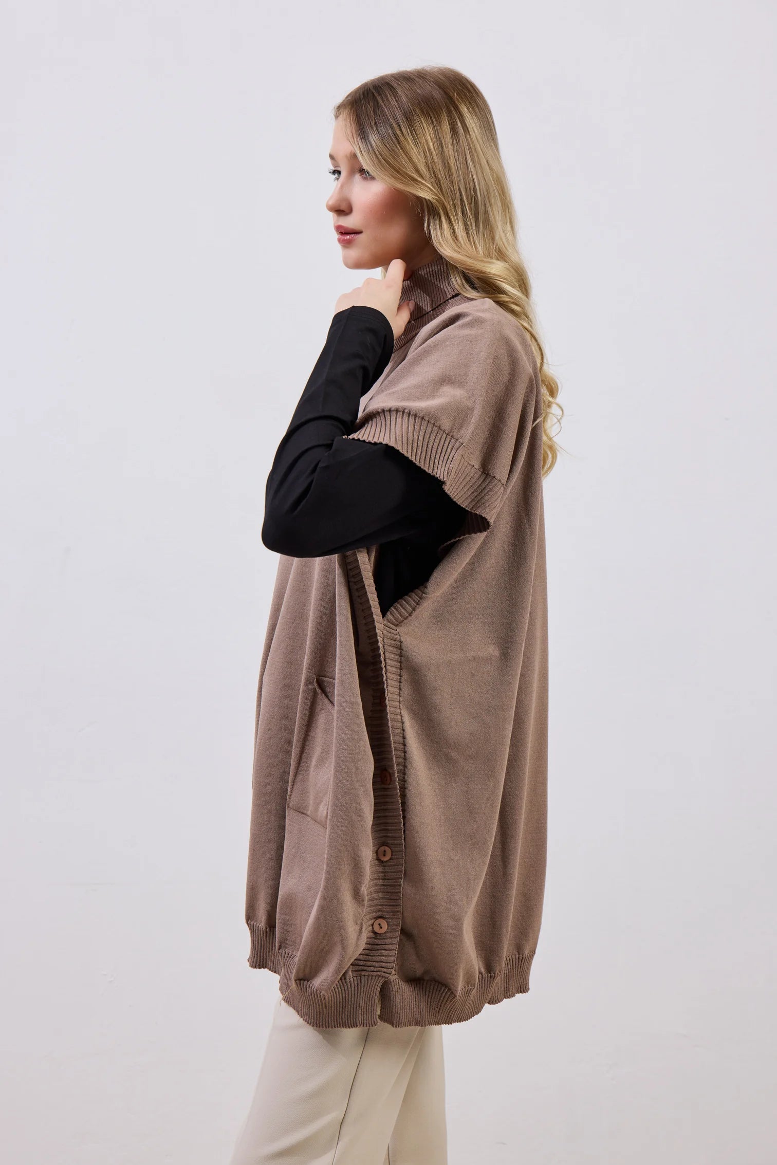 Merserize Süveter Beyaz