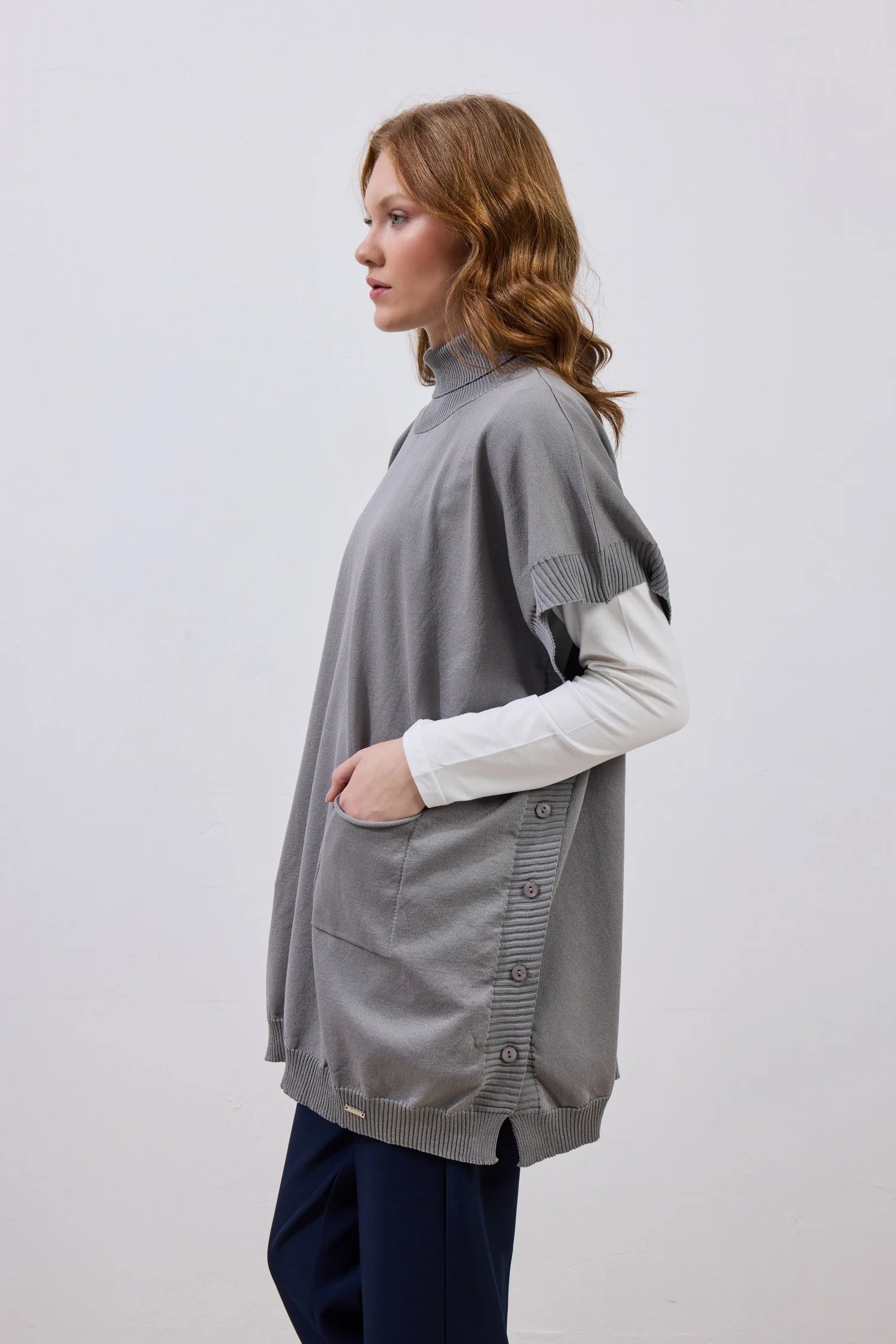 Merserize Süveter Beyaz