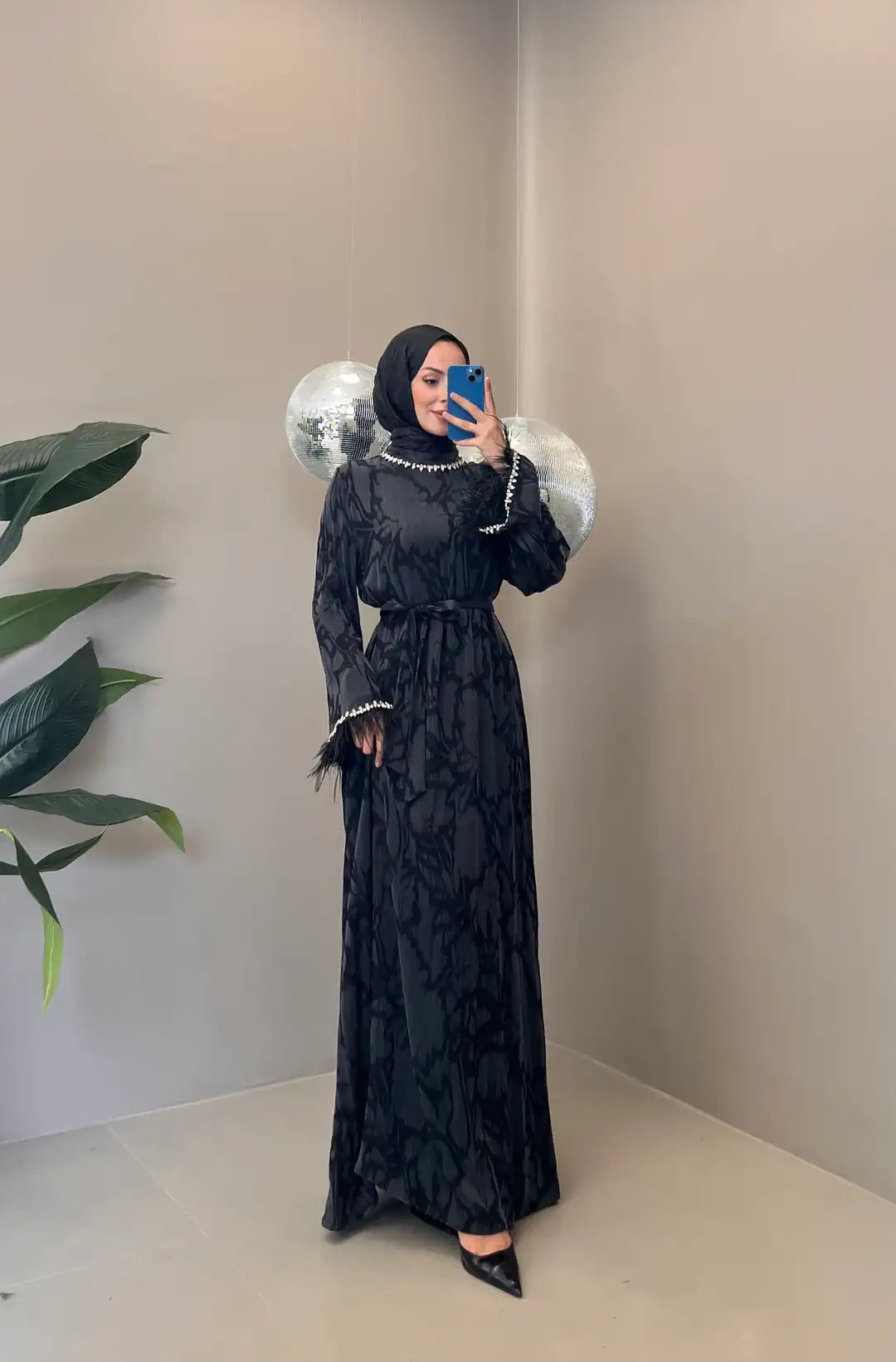 Taşlı Cupra Elbise