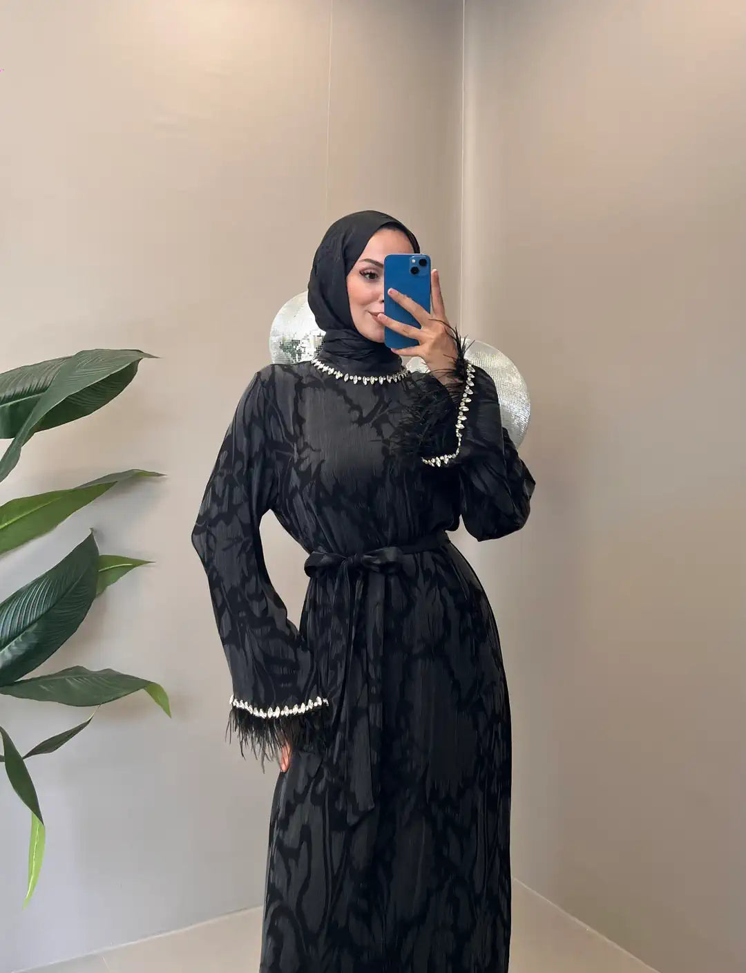 Taşlı Cupra Elbise