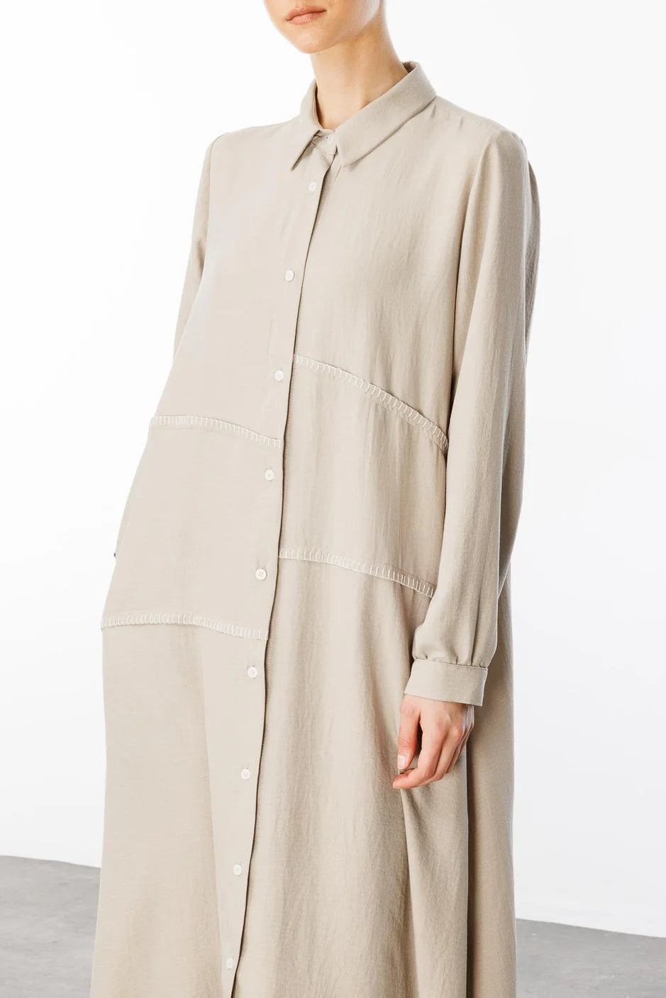 Micca Dikiş Detaylı İpekçe Kumaş Konforlu Kap Ferace