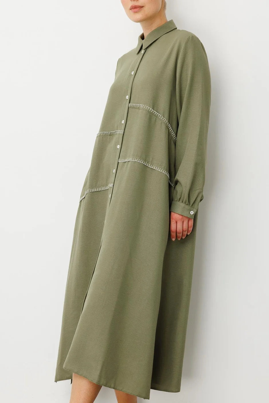 Micca Dikiş Detaylı İpekçe Kumaş Konforlu Kap Ferace